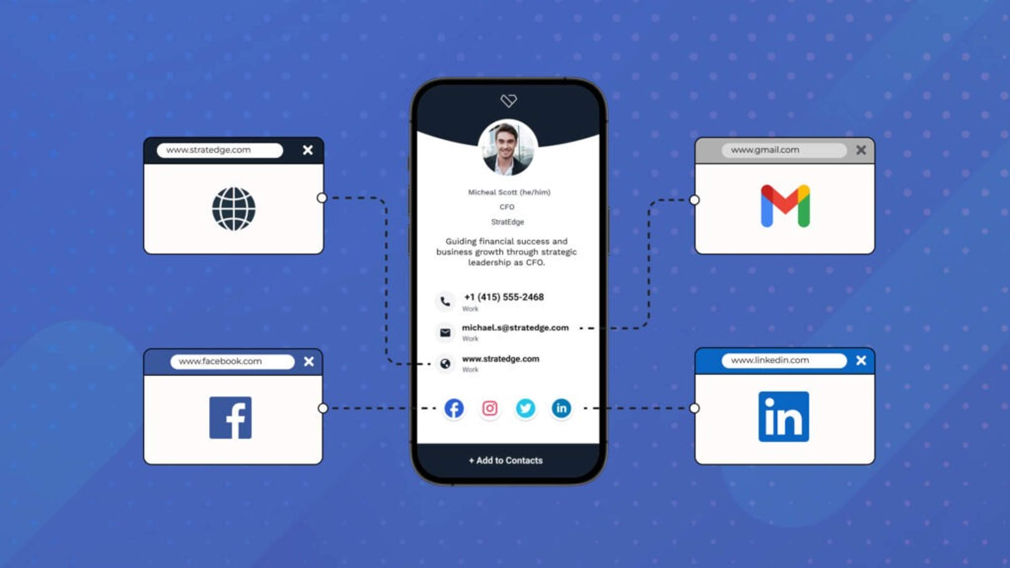 You can share as many resources as your audience requires via the card in your CFO email signature