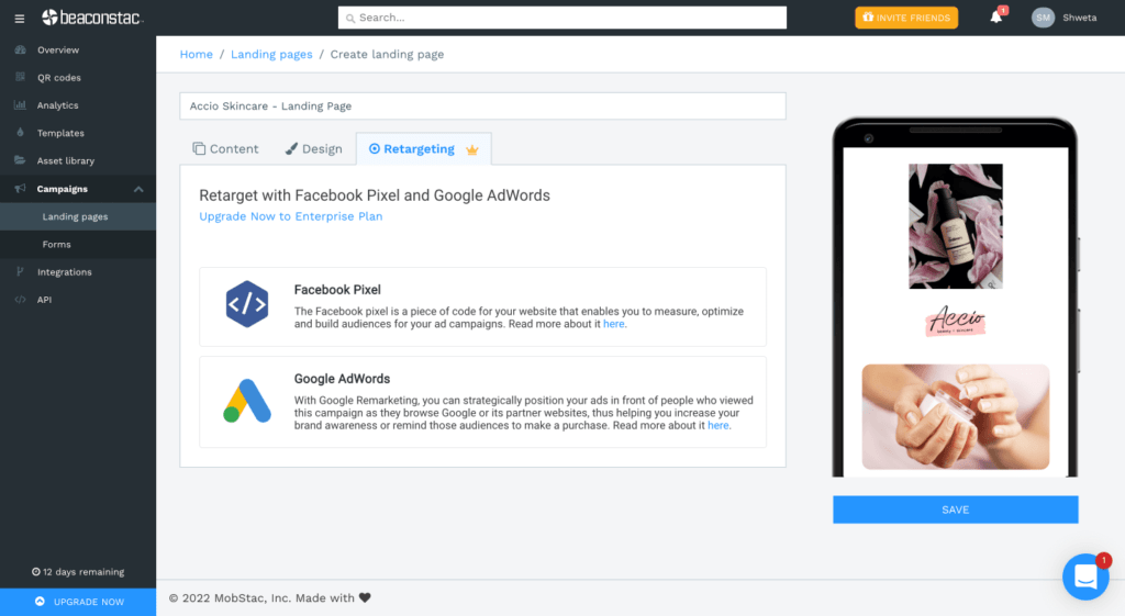Set up retargeting for your landing page