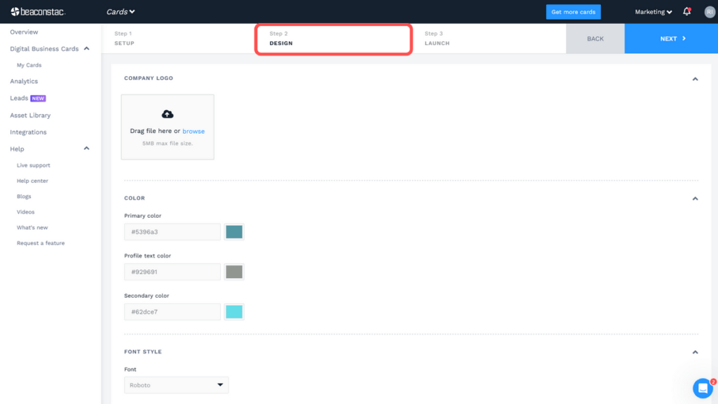 Customize your digital business card