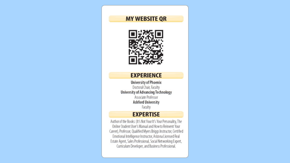 Resume QR Code linked to website
