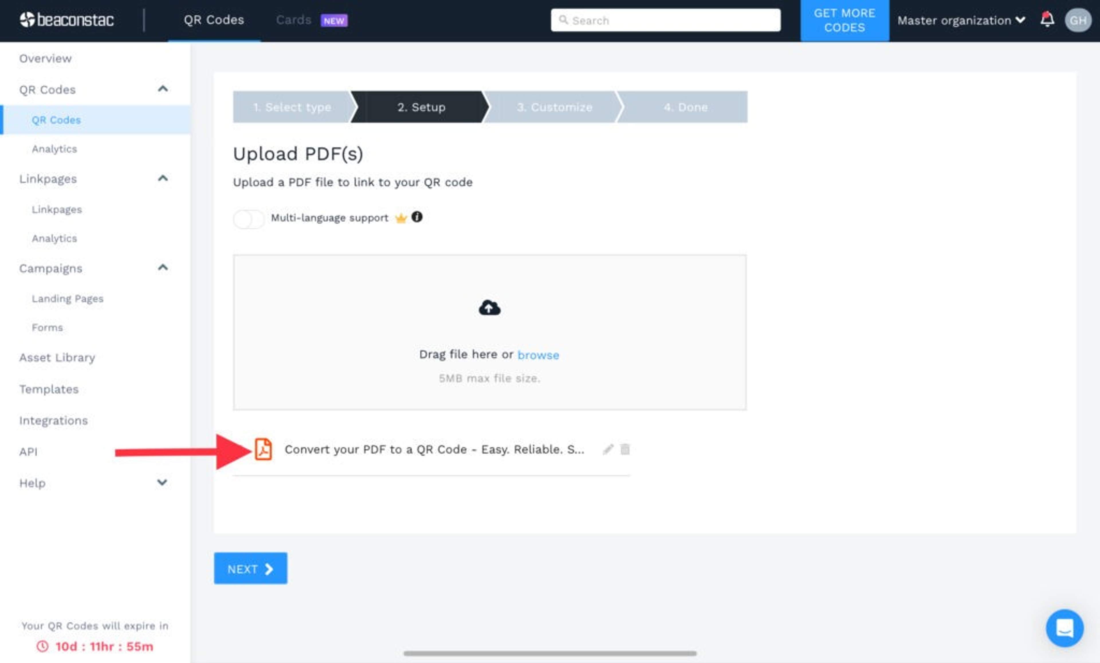 Upload the PDF or paste a URL of the online PDF