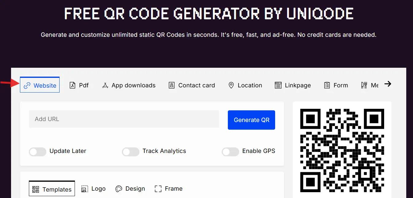 Uniqode QR code generator