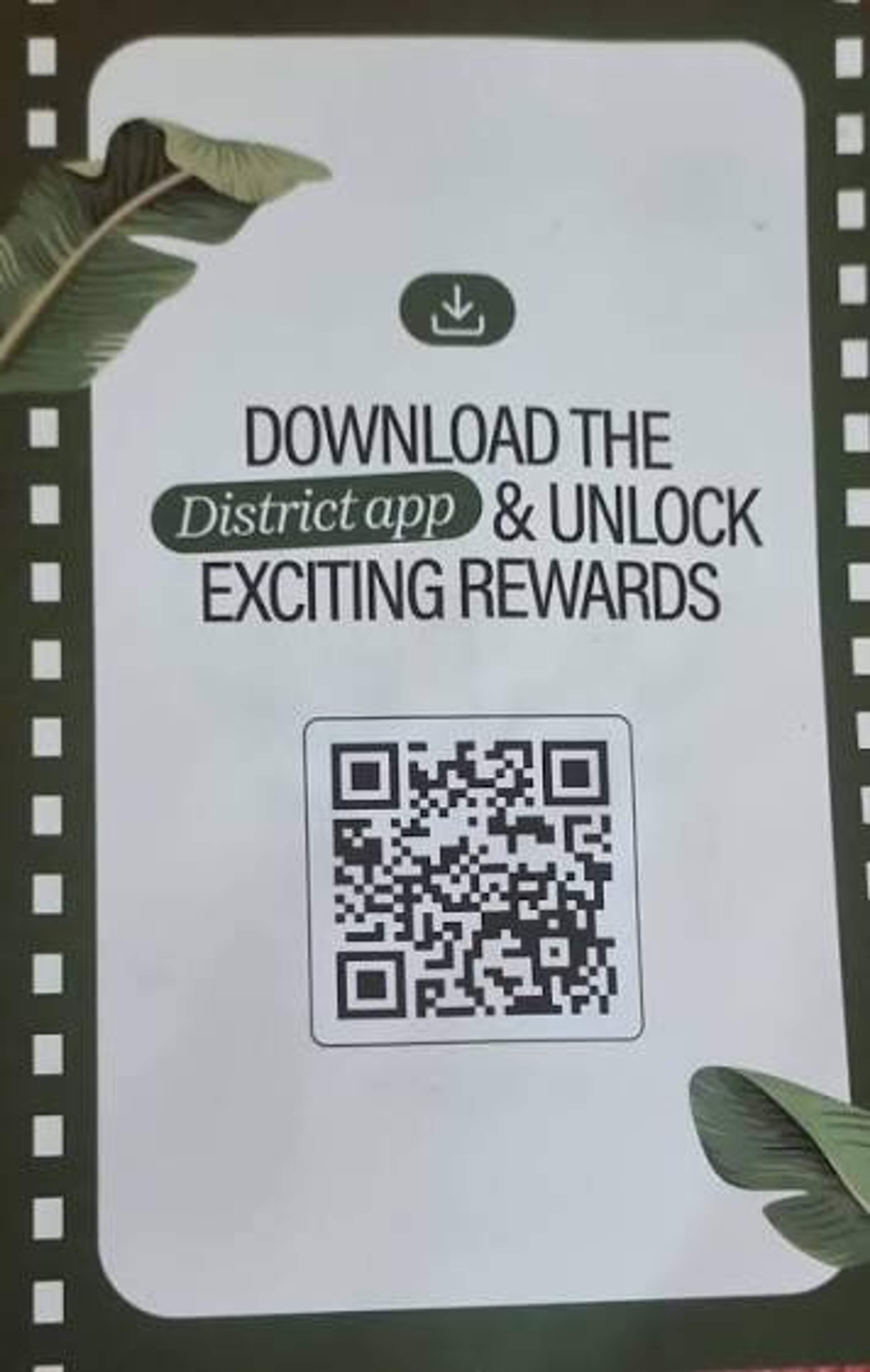 QR Code for rewards program cinema