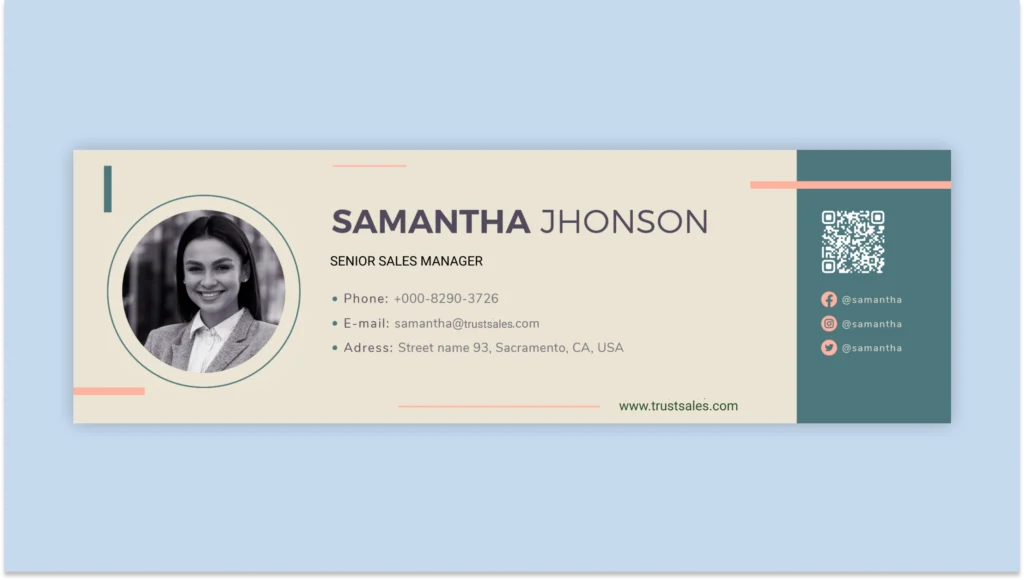 Template for Sales email signature