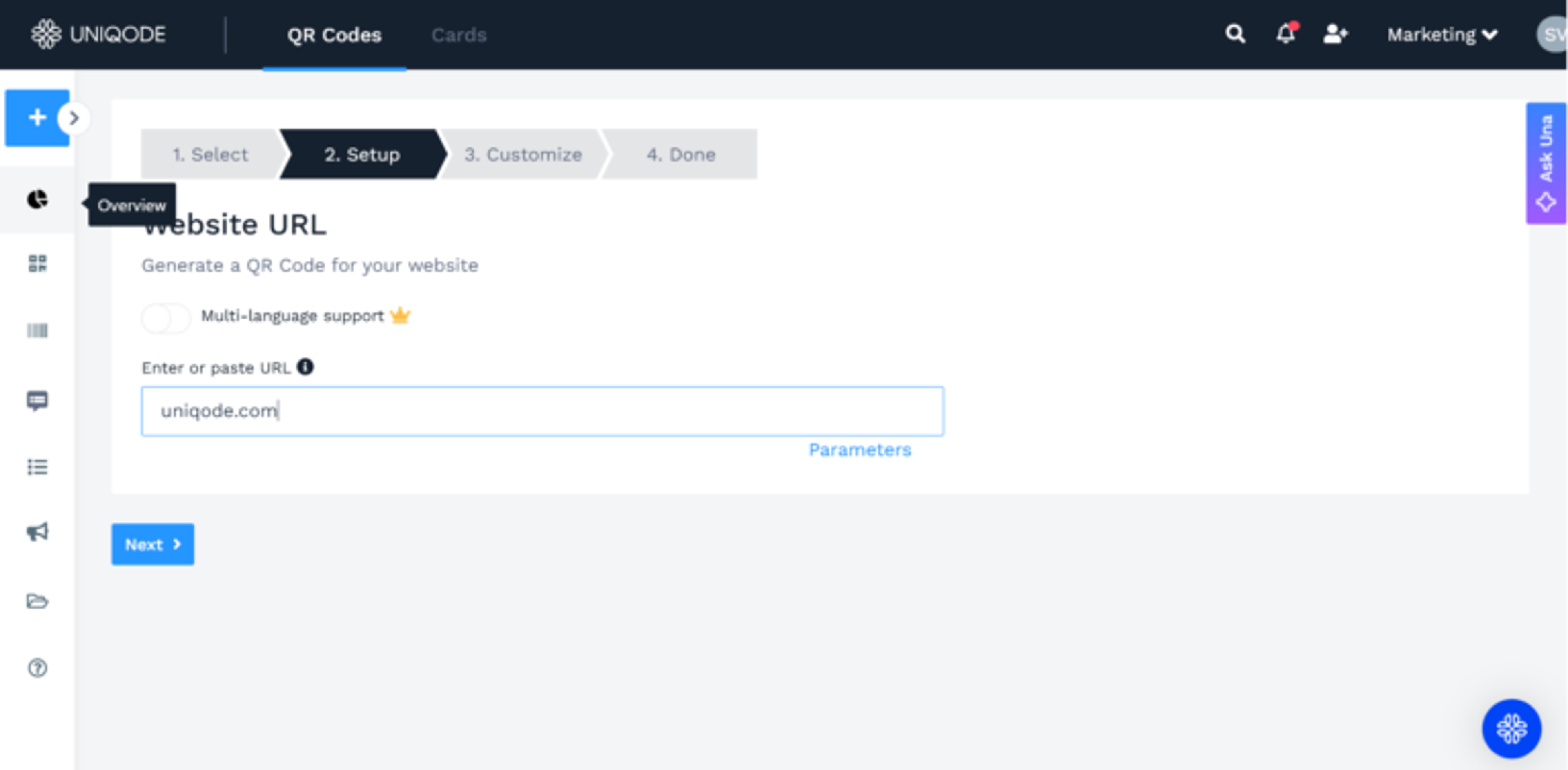 Paste the copied  URL
