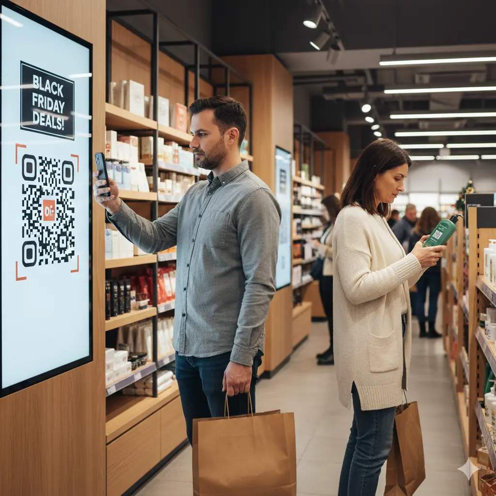 usage of qr codes by men and women during black friday sales