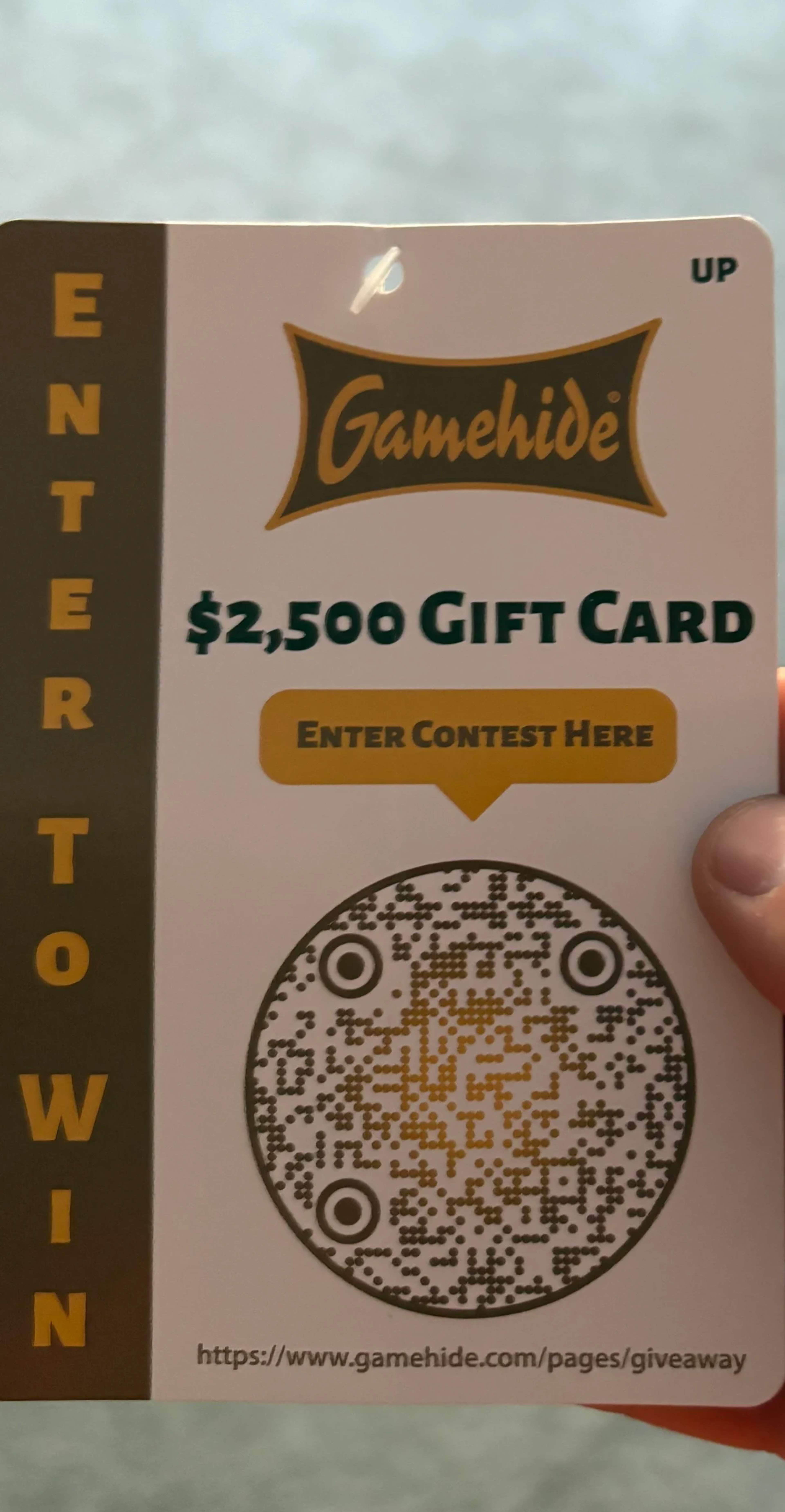 QR Code CTA on a gift card