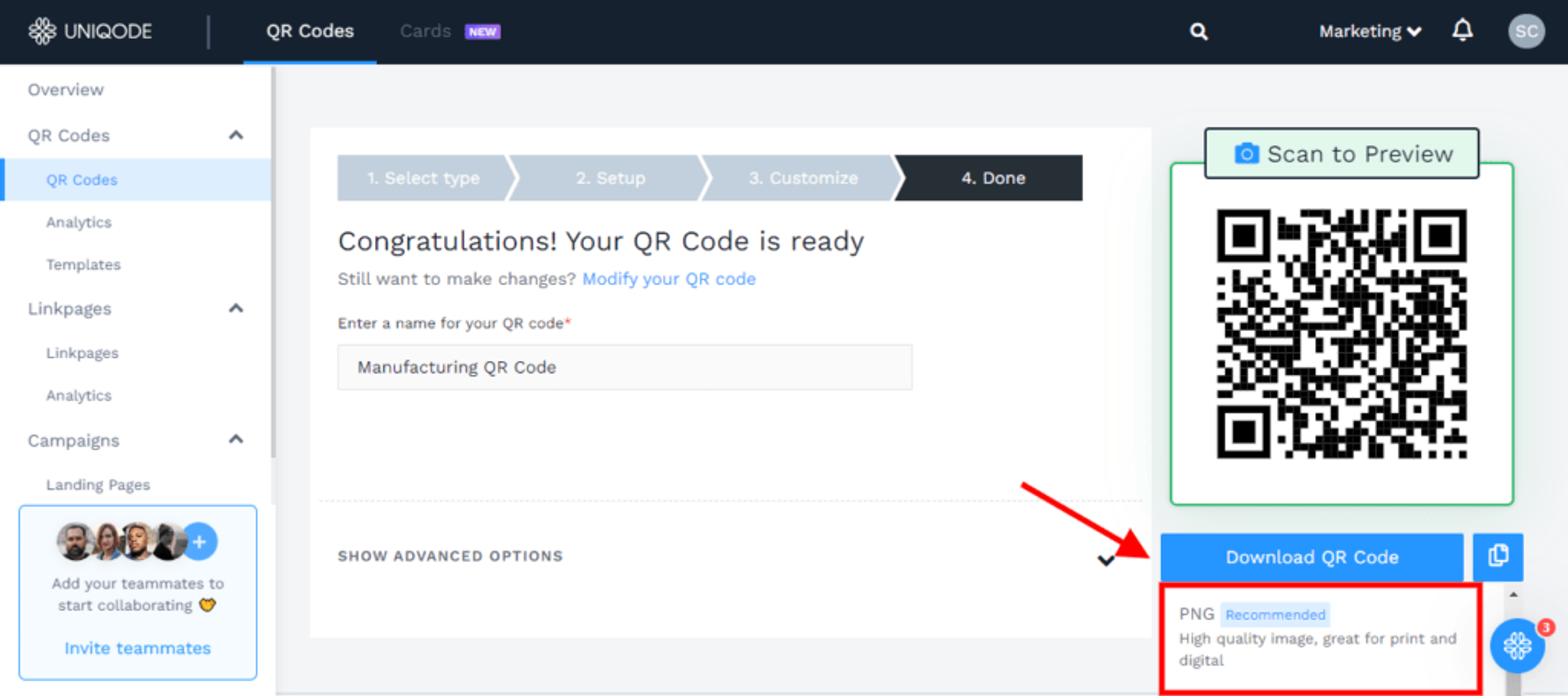 Download your QR Code