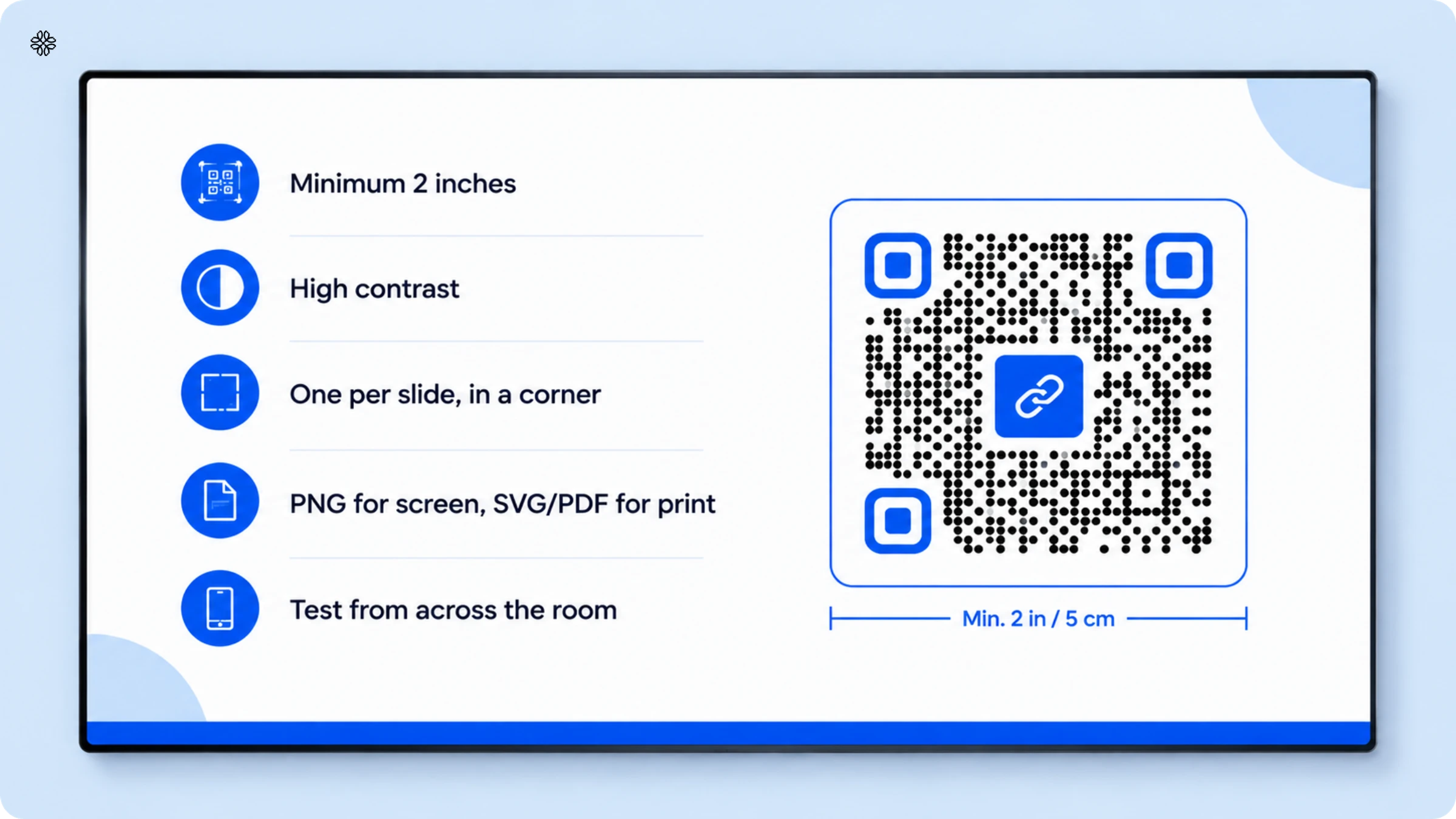 QR Code slide design tips