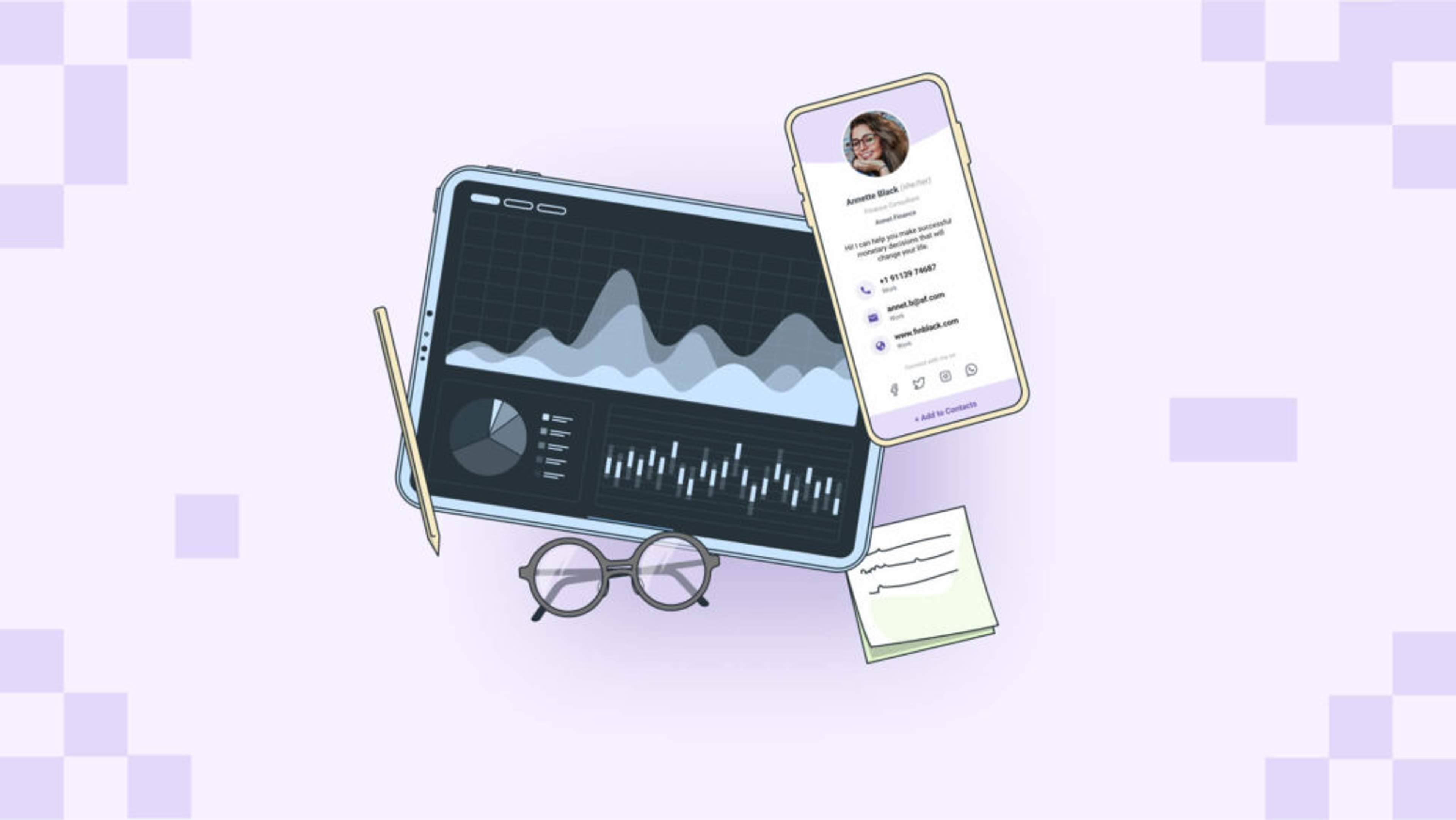 A virtual business card for financial advisors