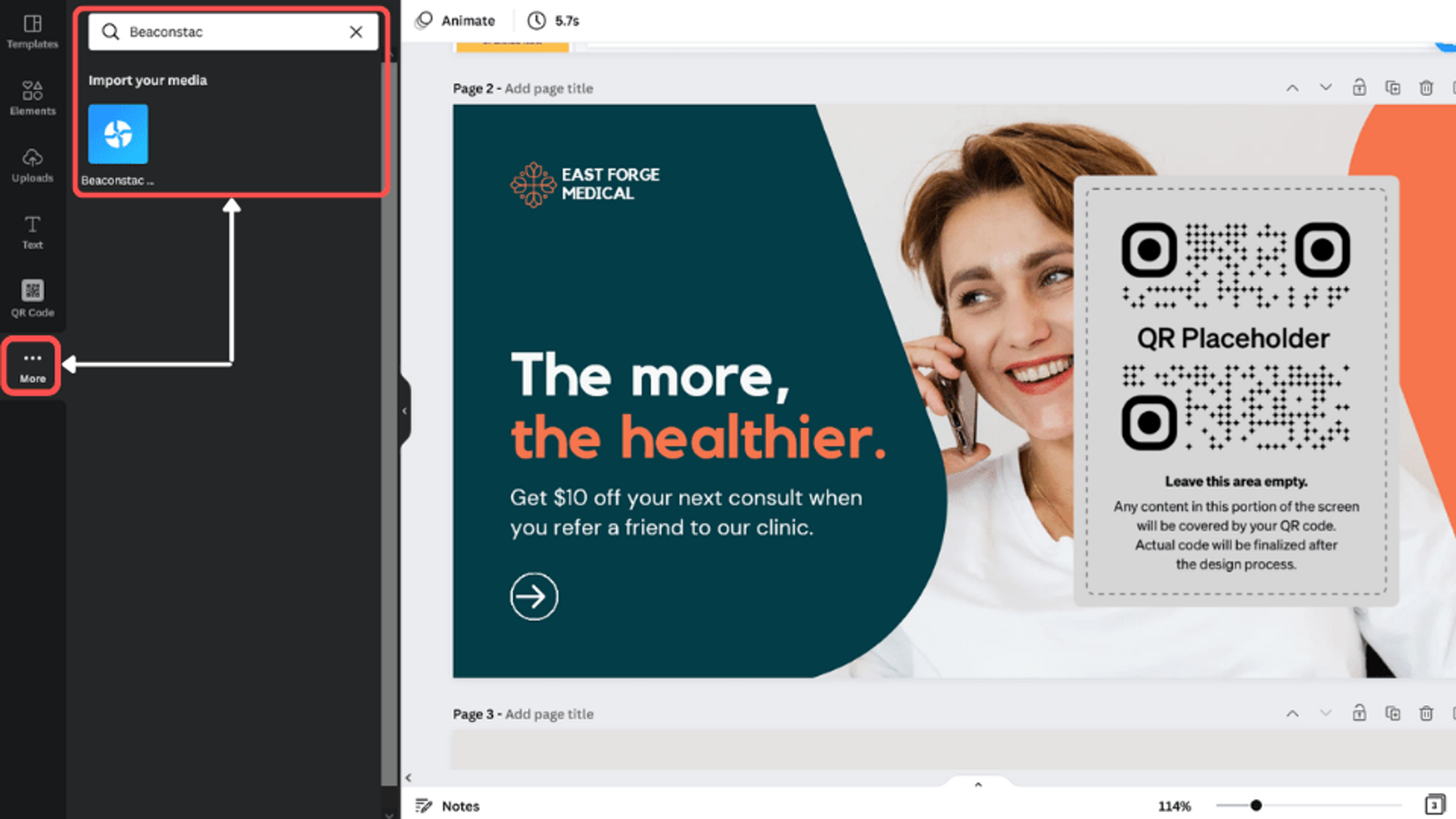 Finding the Uniqode app on Canva