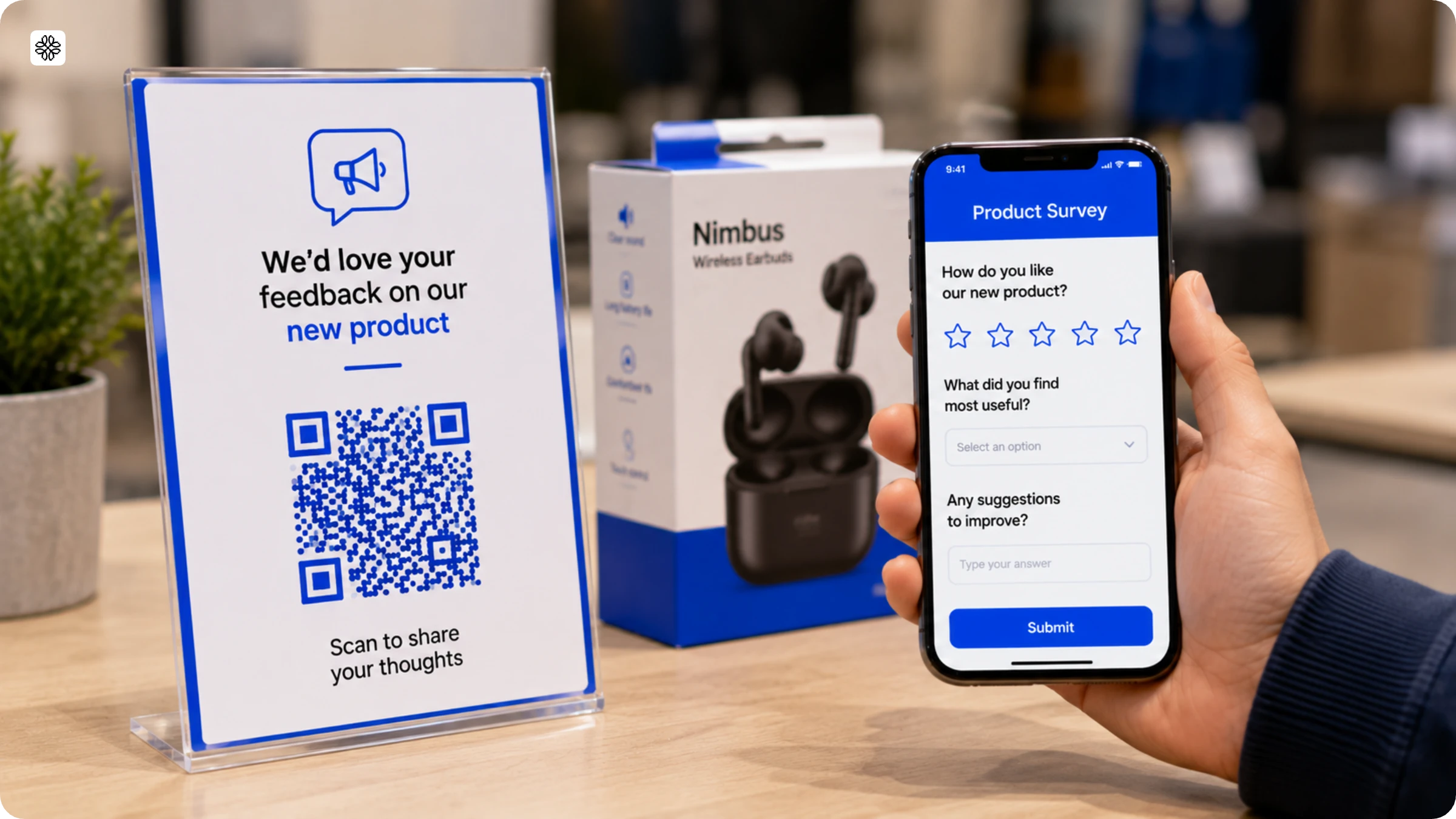QR Code survey forms in retail