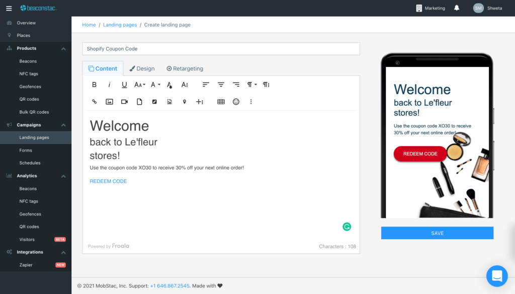 Create relevant content for your landing page
