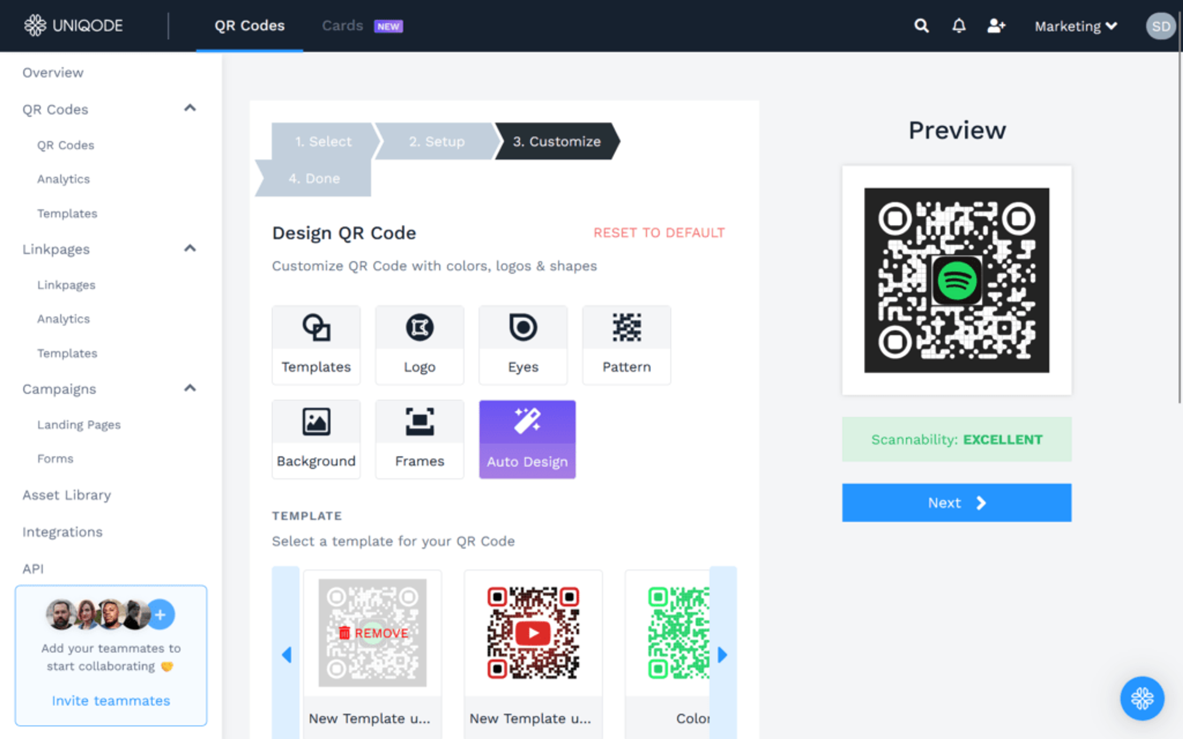 Design and customize your playlist QR Code