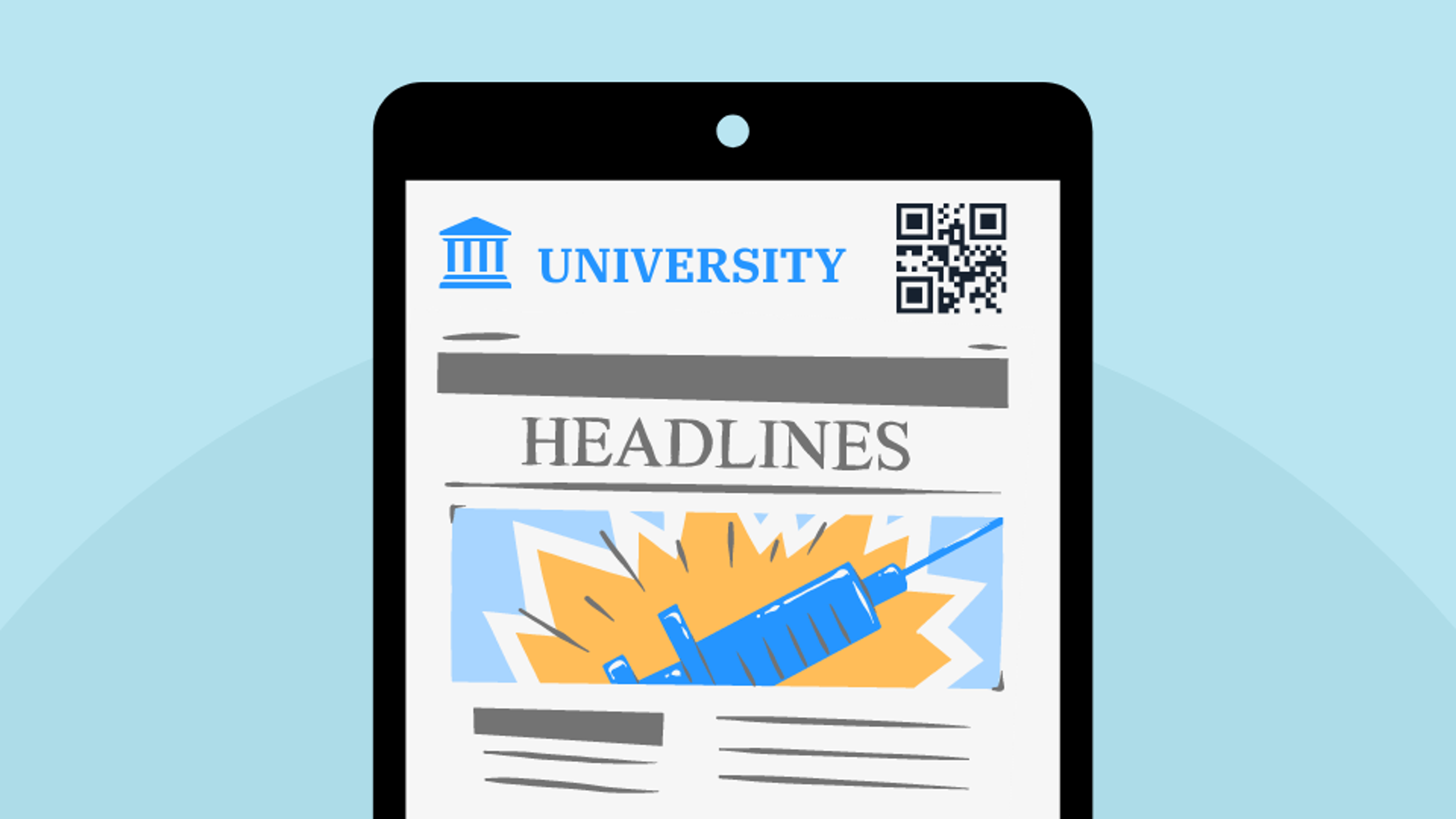 PDF QR Code on the school newspaper