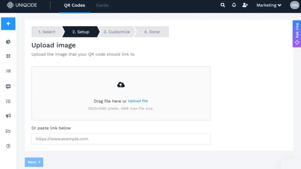 Upload your album link or images for photo sharing with qr code