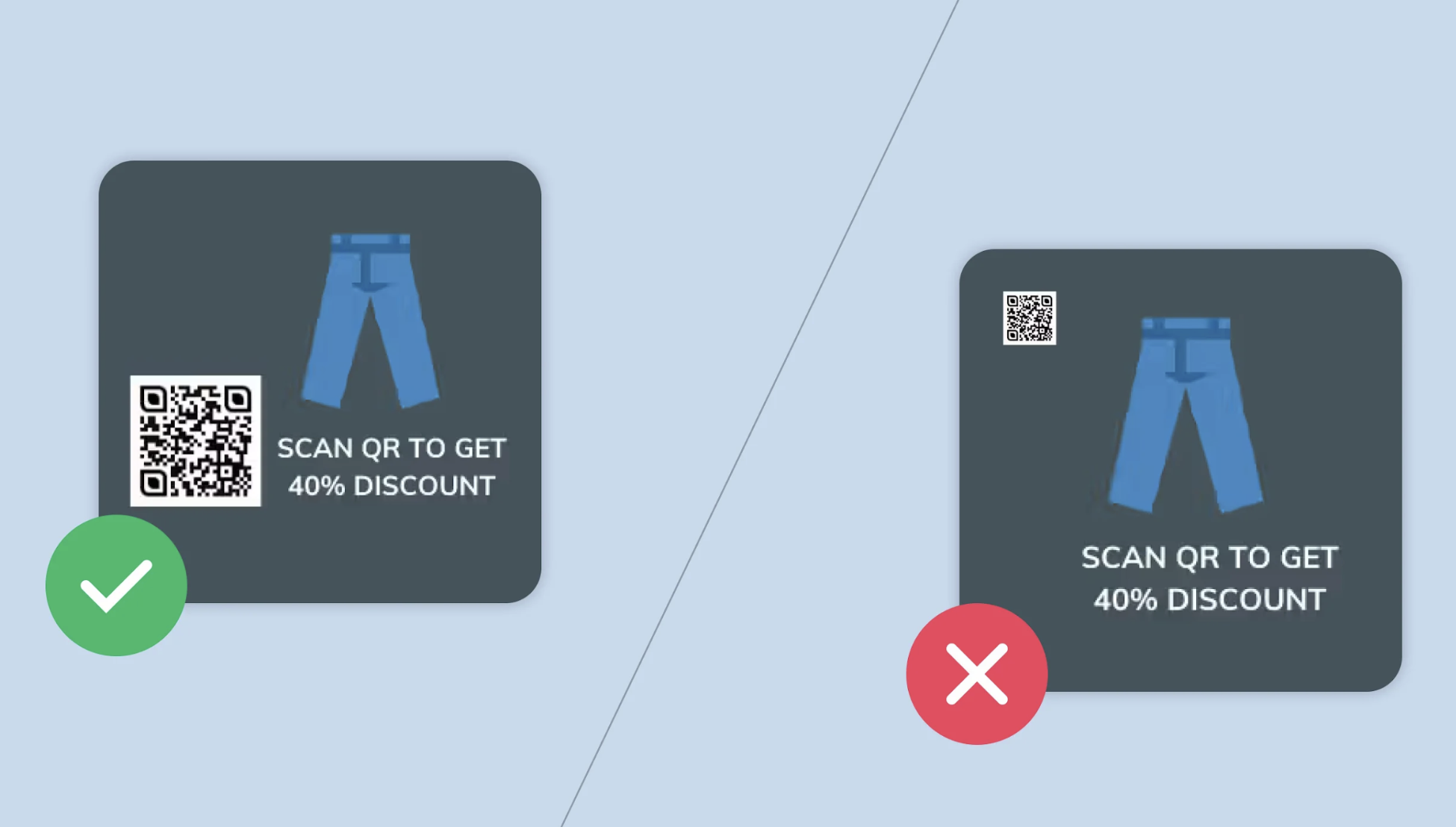 QR Code not working because of small size for the scan distance