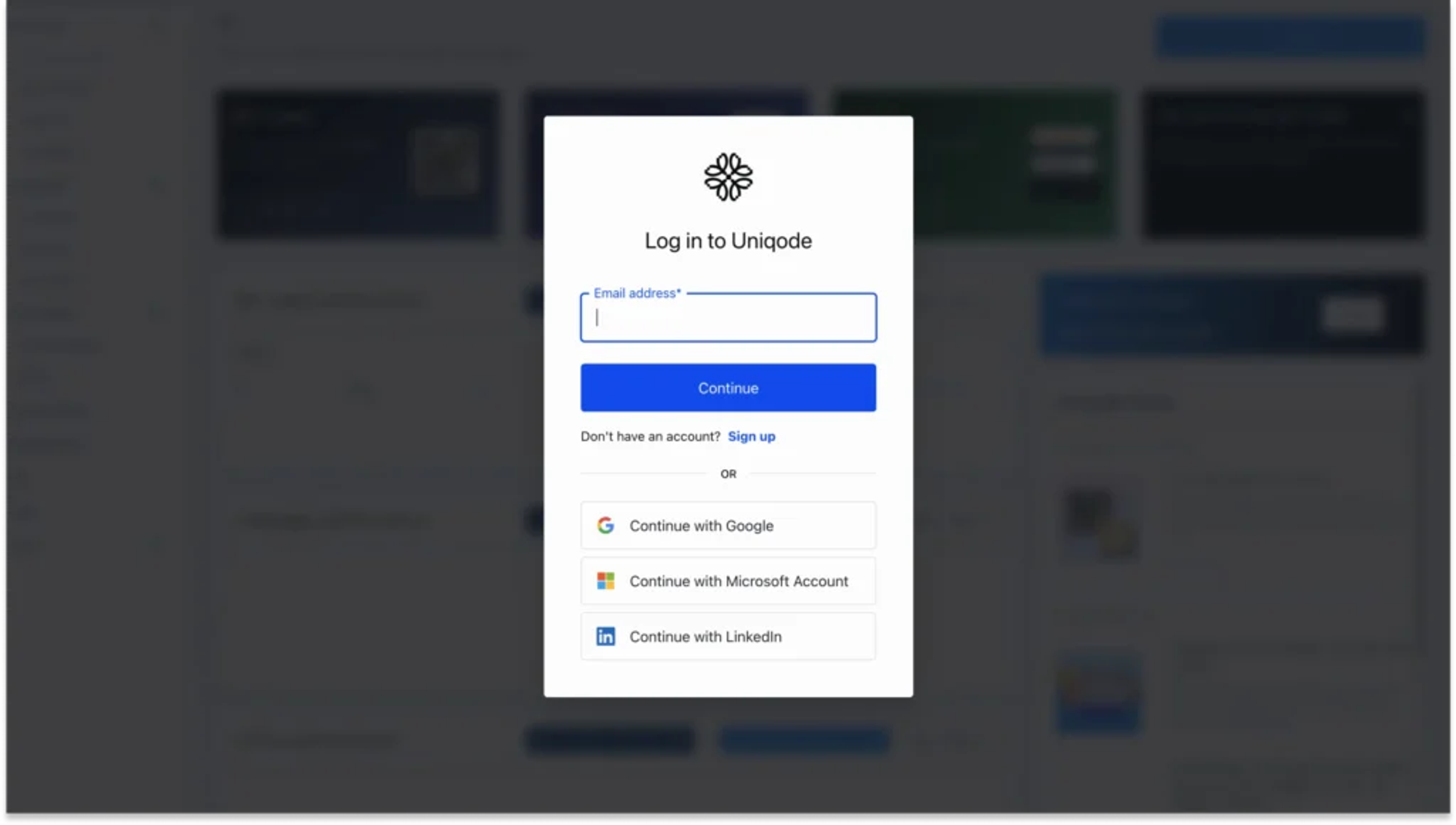 Sign up for a 14 day free trial with Uniqode