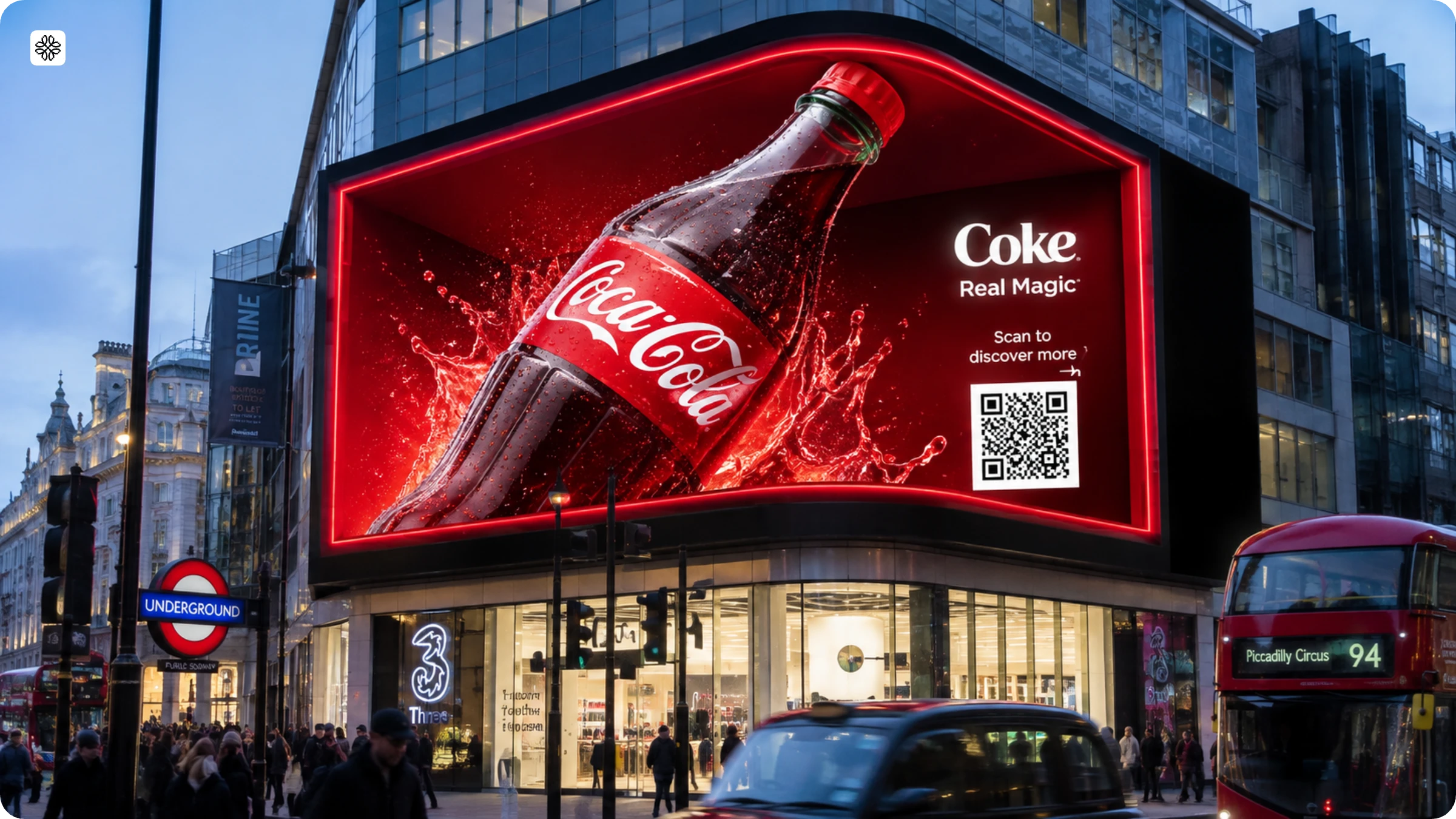 coca-cola bottle photo op - QR Code marketing example