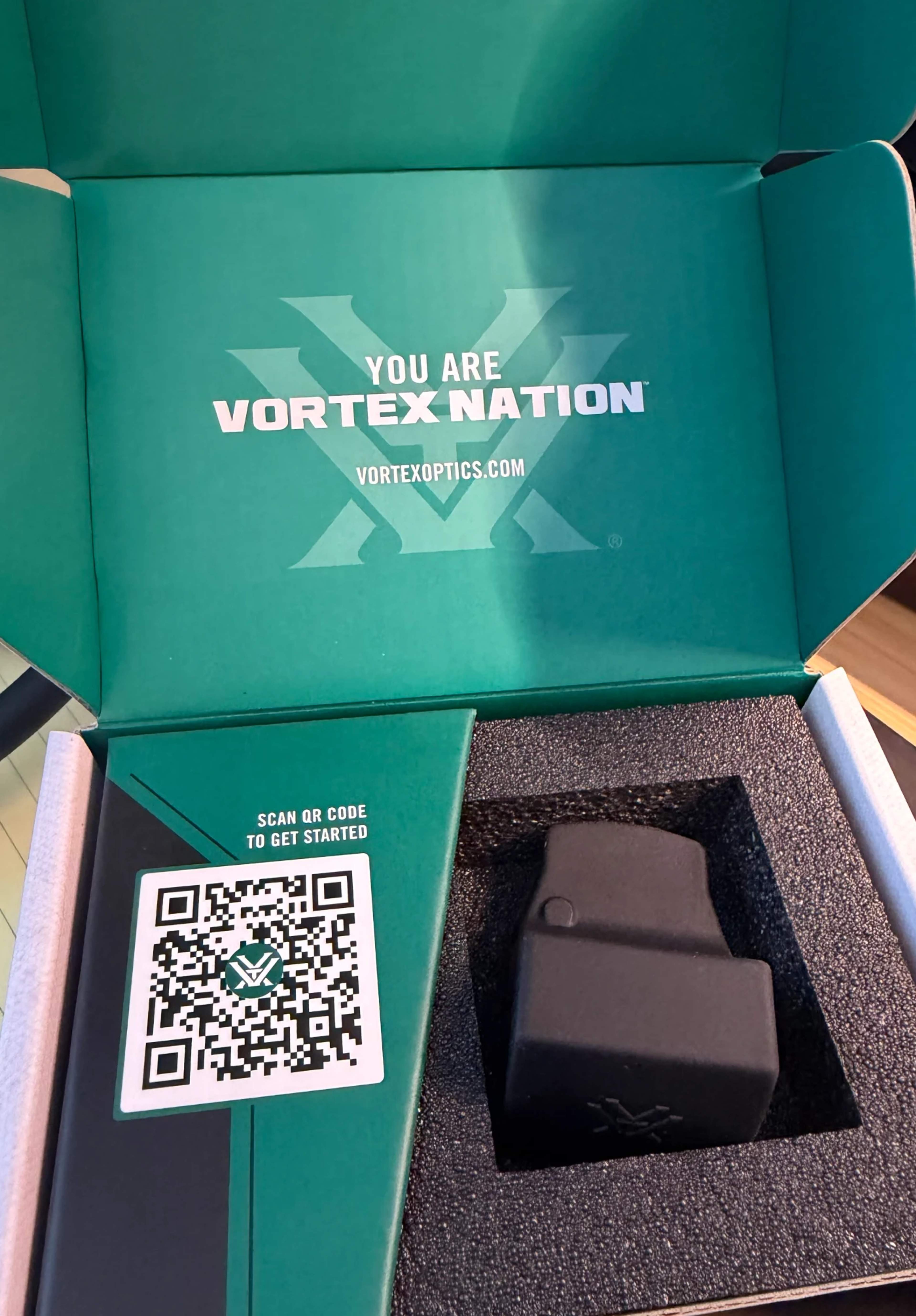 vortex nation uses a CTA under their packaging QR Code