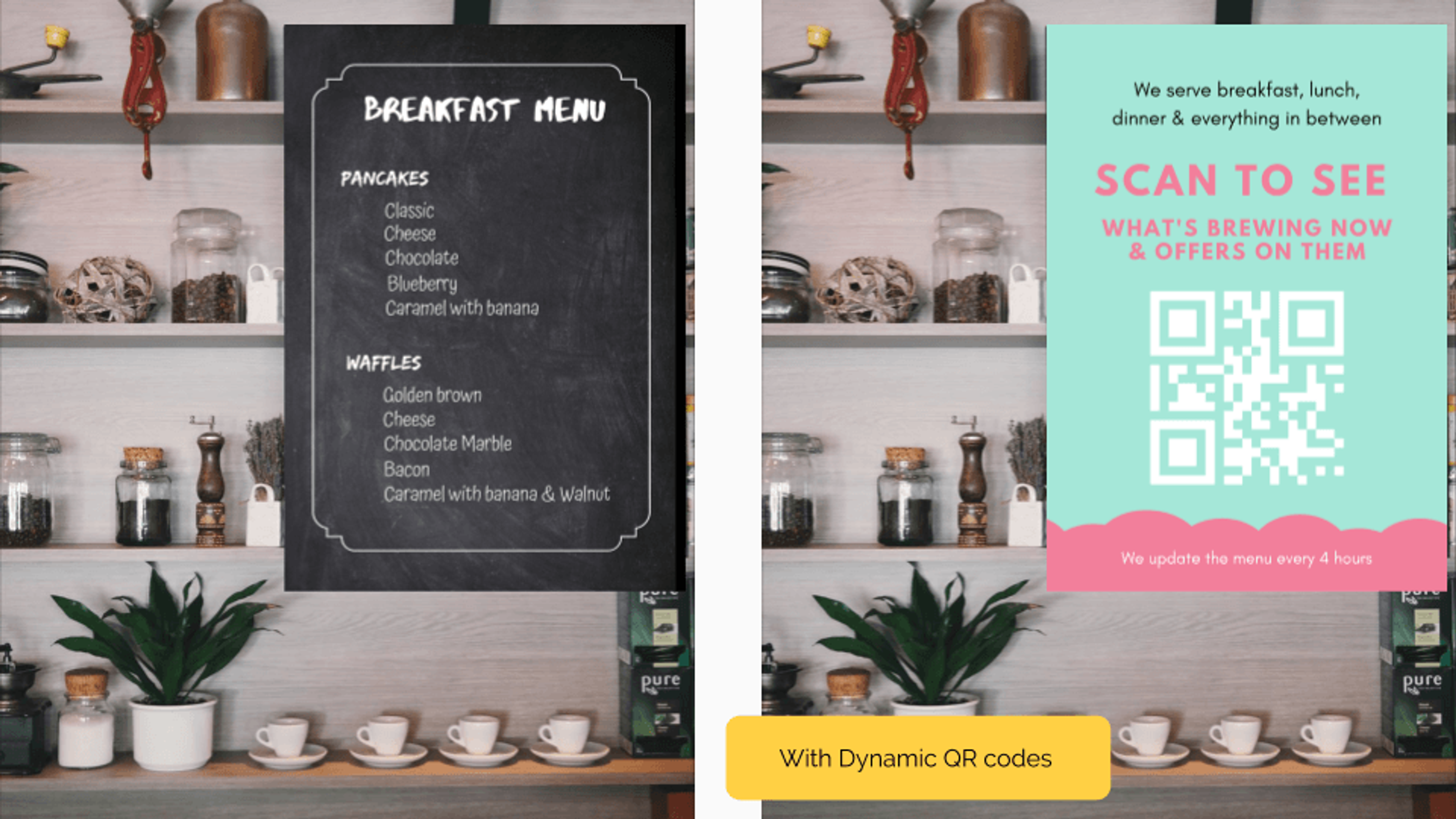 QR Code menu for contactless food ordering at events