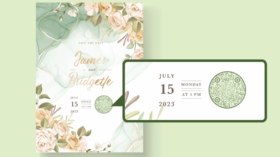 Create a calendar QR Code for wedding RSVP