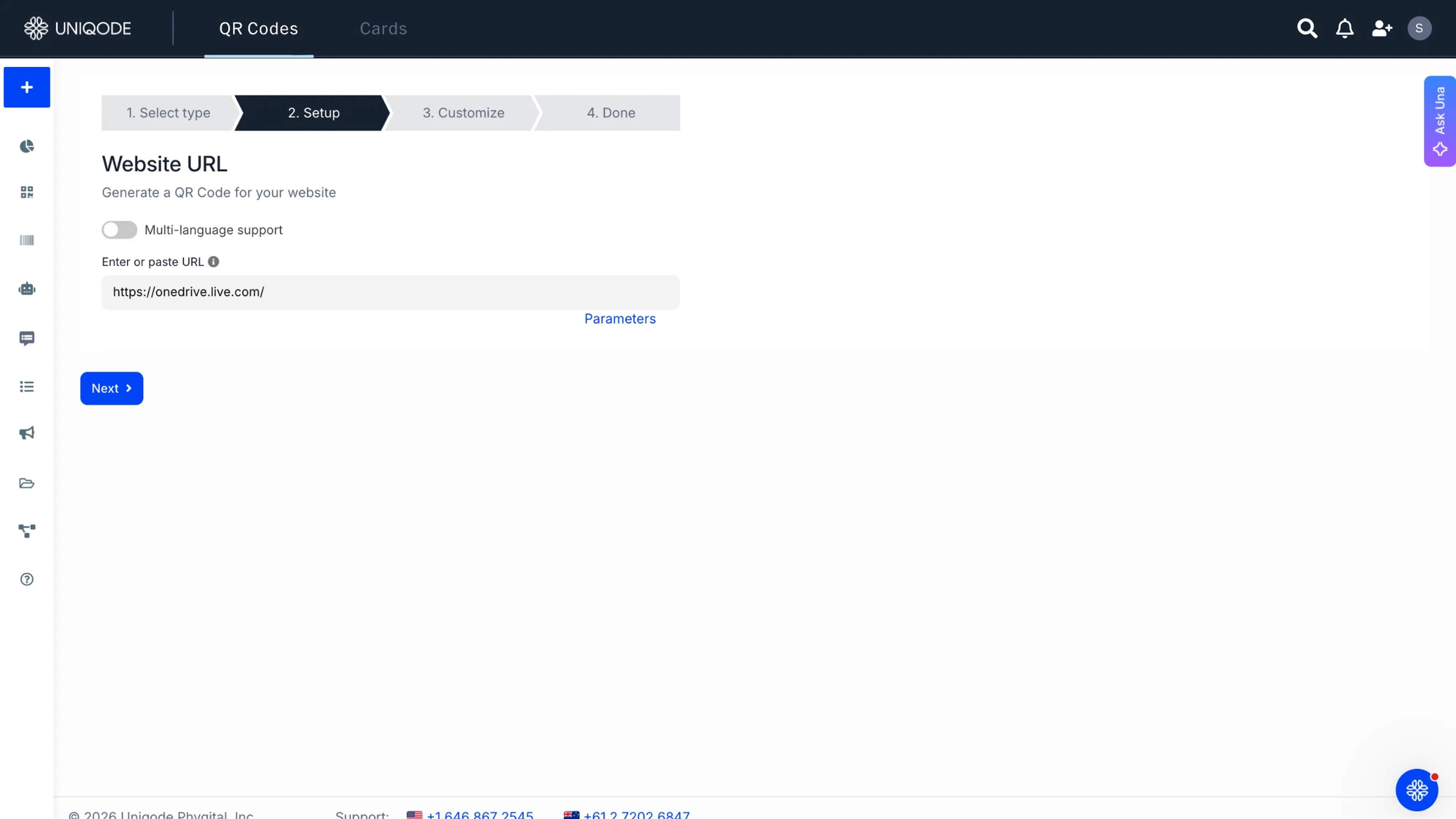 creating a QR Code for OneDrive with Uniqode