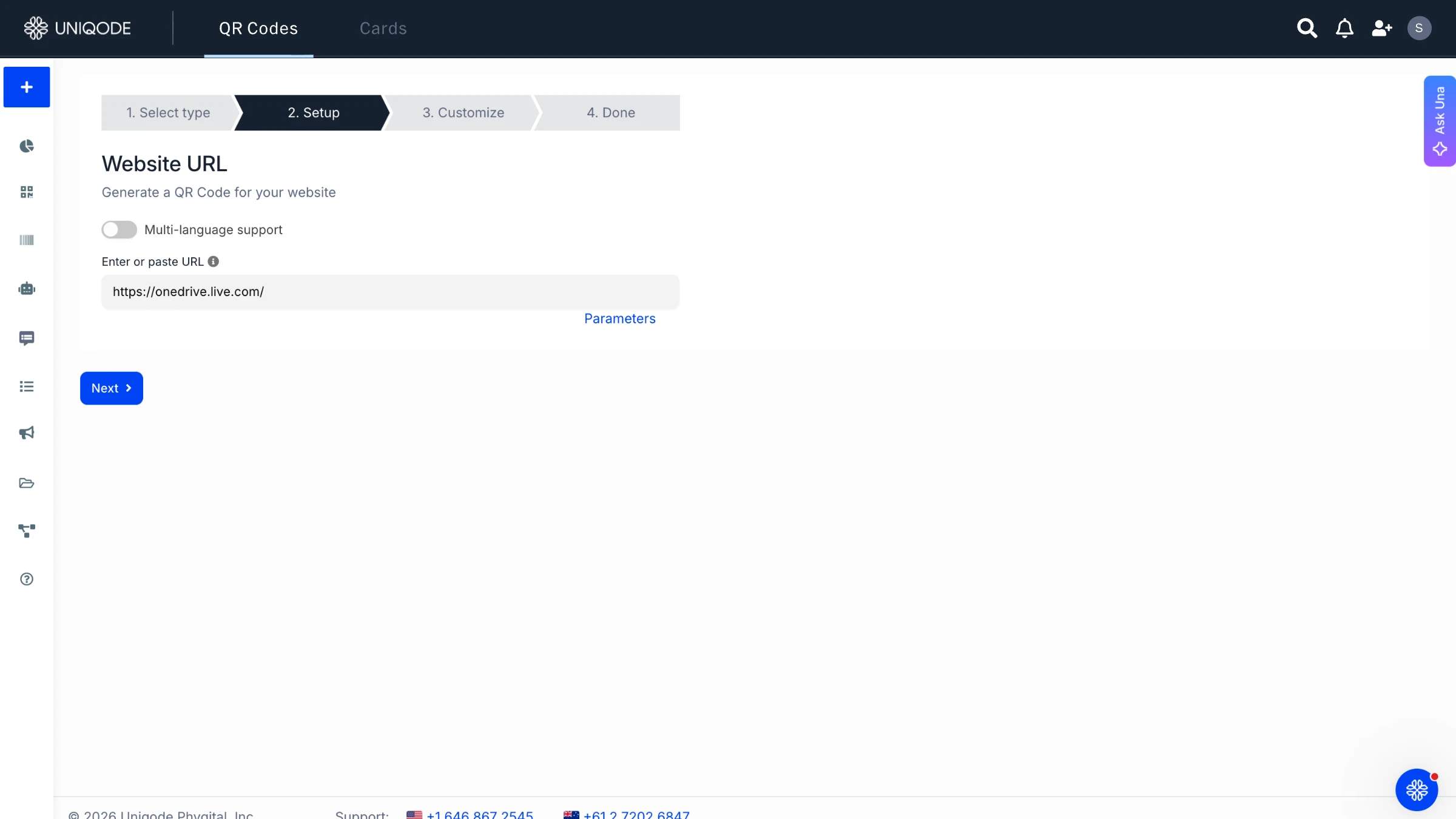 creating a QR Code for OneDrive with Uniqode