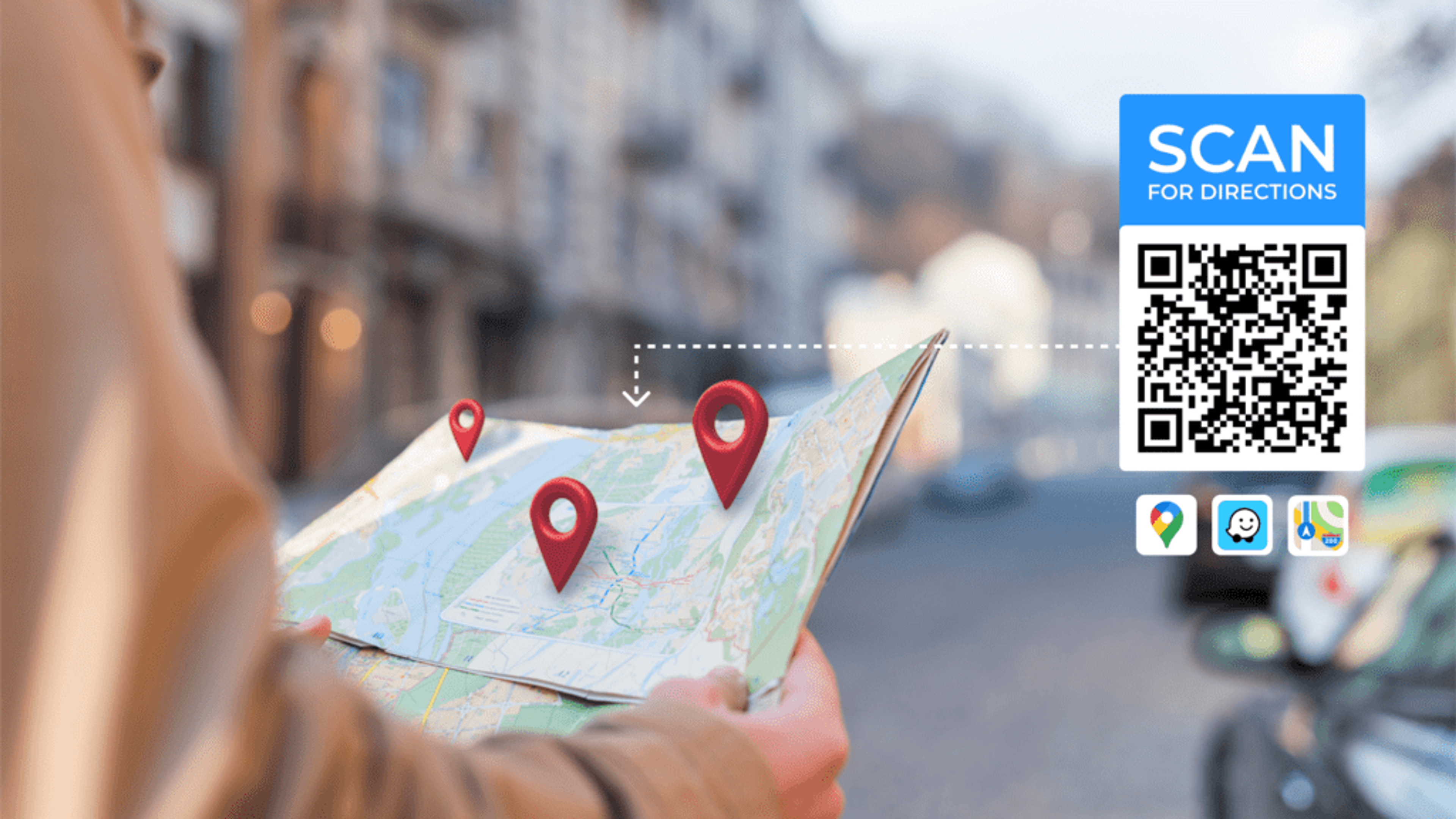 A location QR Code to allow quick and easy access to a location by simply scanning the QR Code