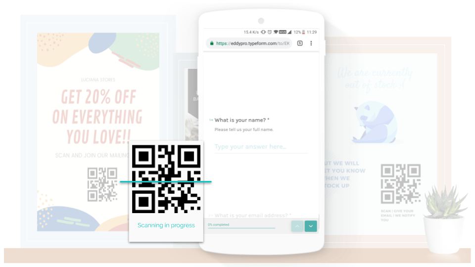 Link QR Codes to typeform/google form