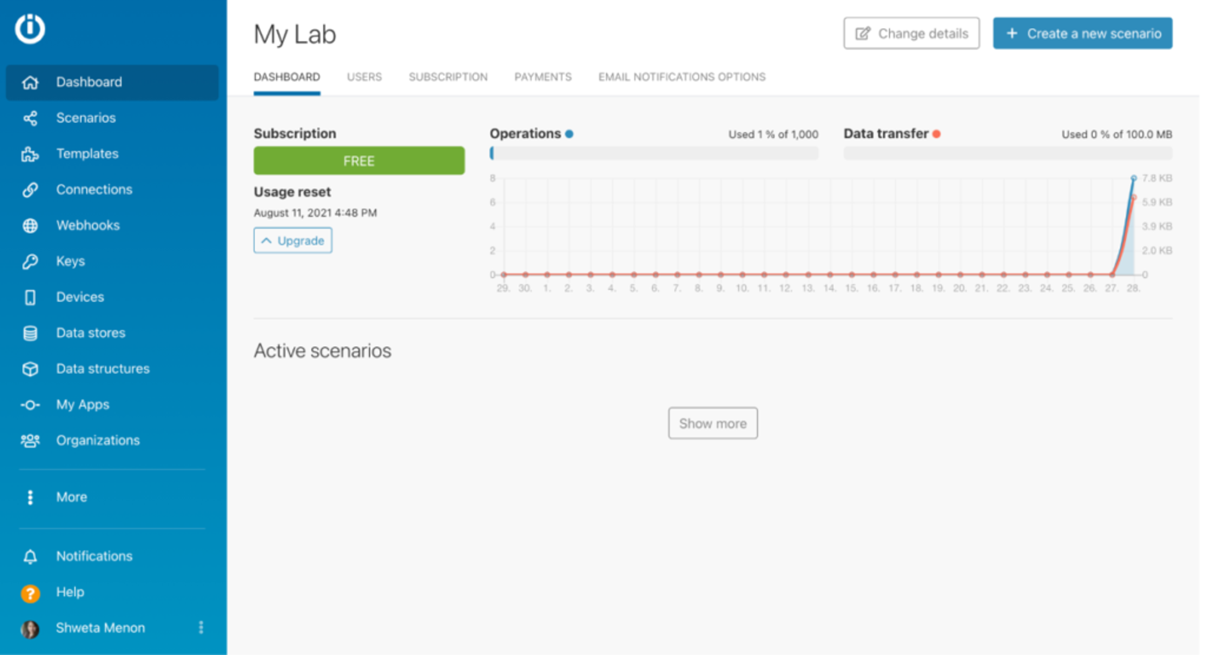 Create a new scenario