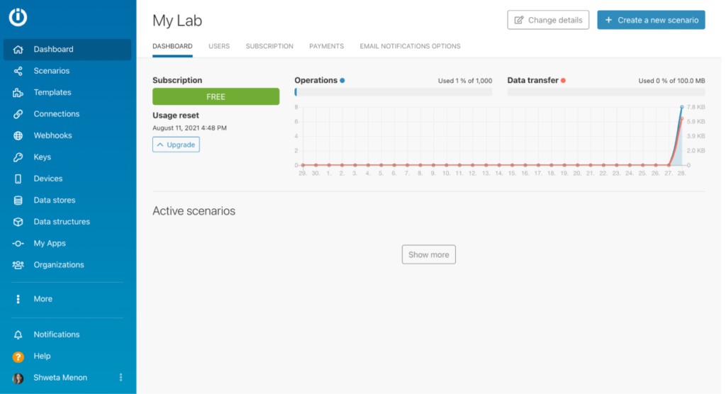 Create a new scenario