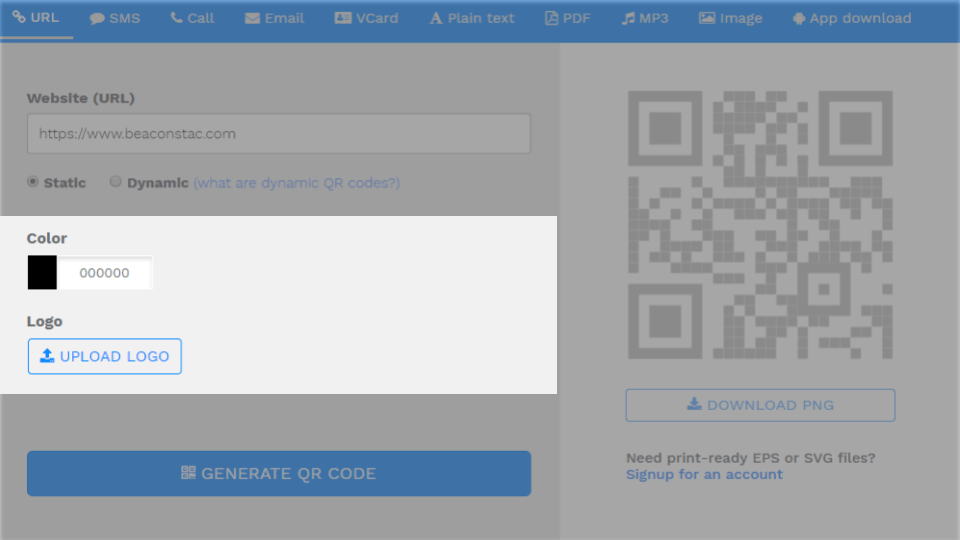 Step 4: Customize the QR code