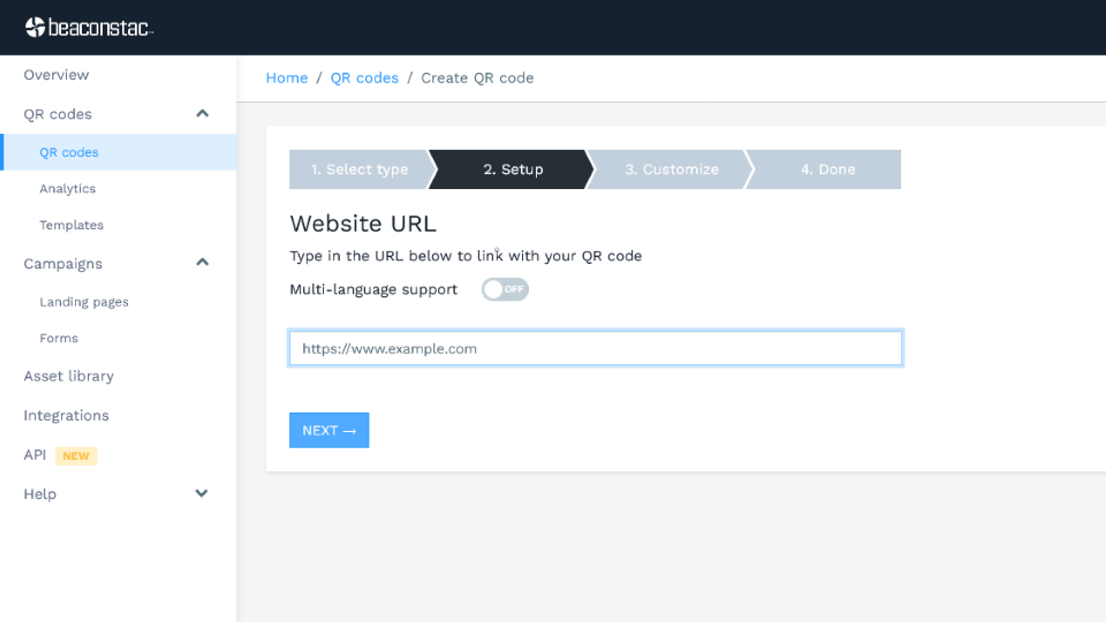 Pasting the Spotify content link on the URL box provided