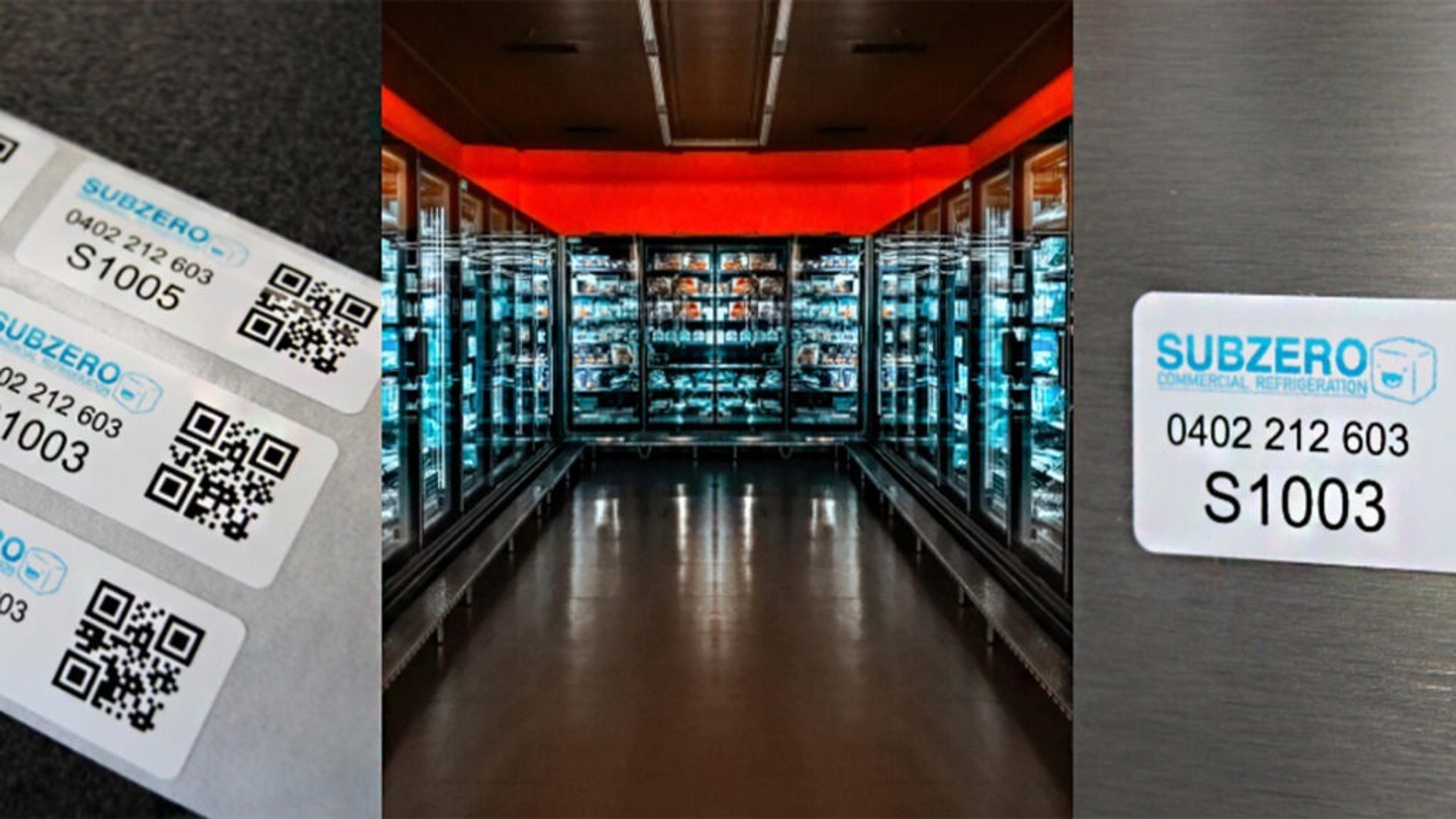 Bulk QR Code labels are shown in the image, that allow users to place it onto different items for tracking and organizing.