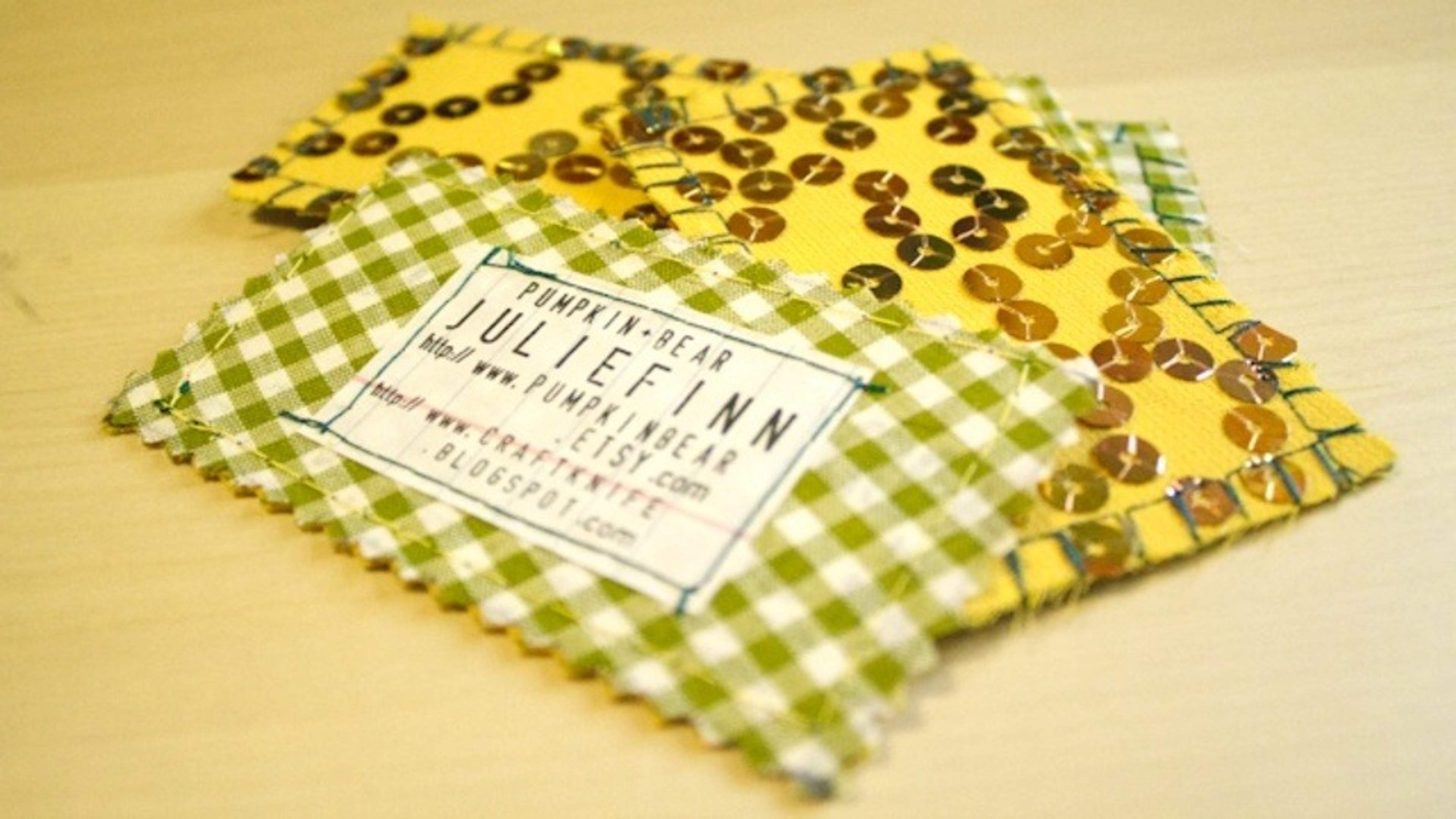 Recycled fabric business cards