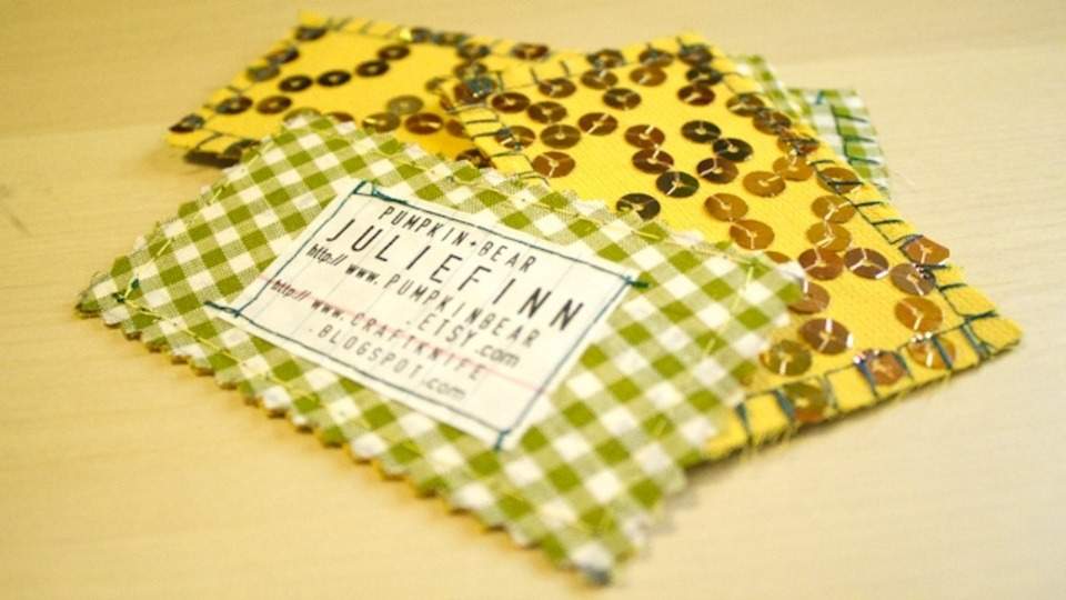 Recycled fabric business cards