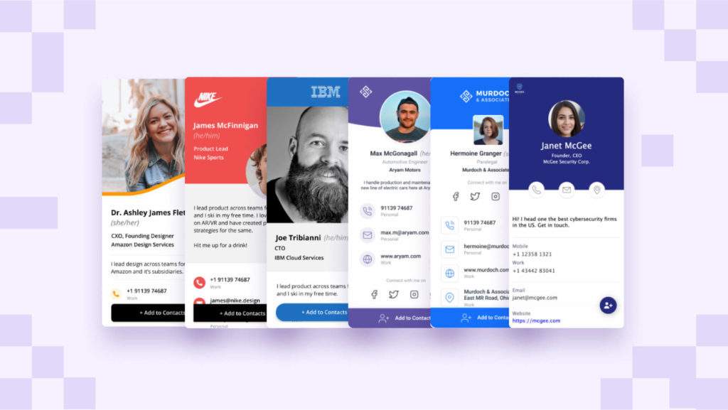 A virtual business card is a contactless, secure, and digital way of sharing professinal and business information