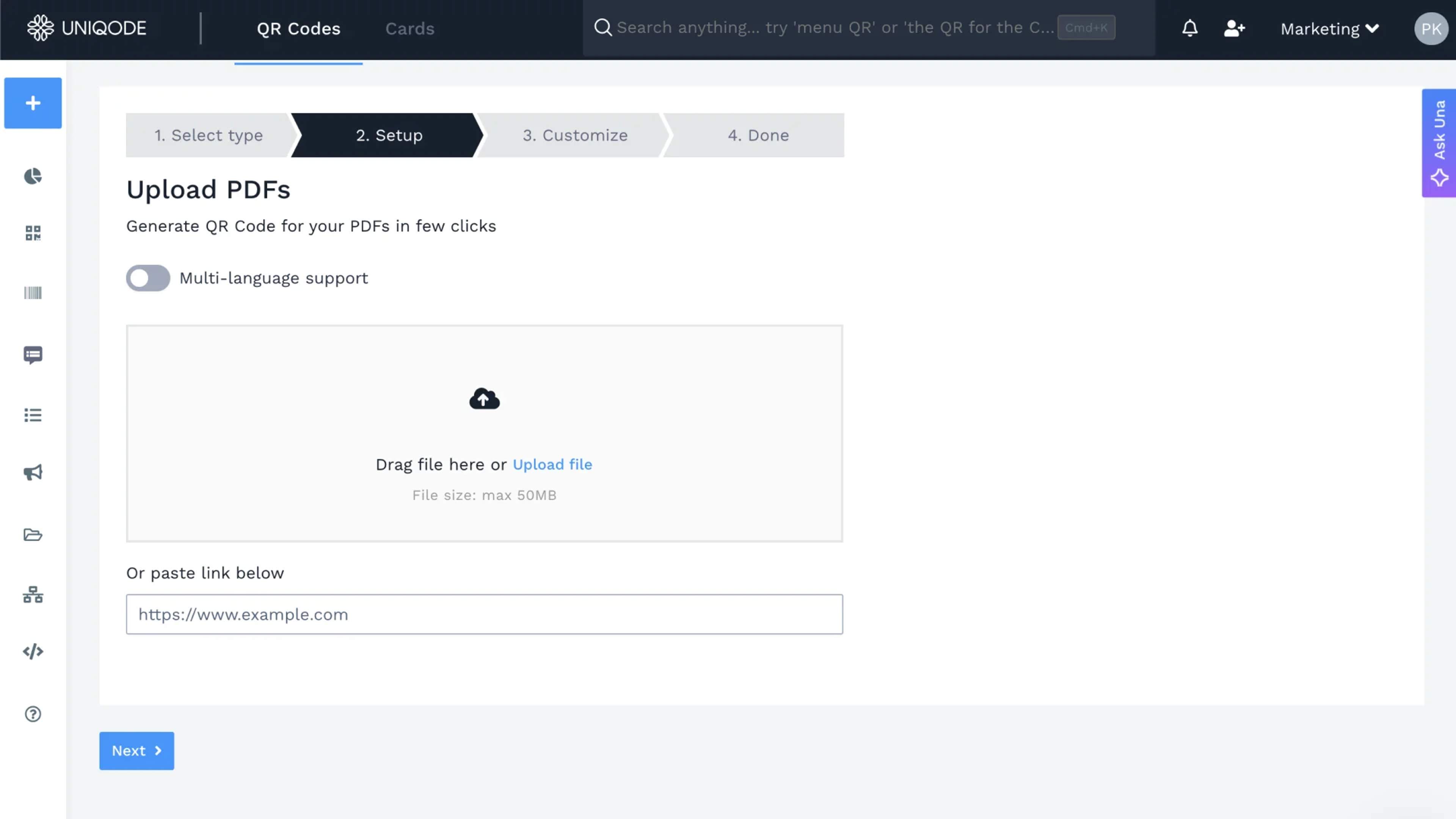 upload PDF