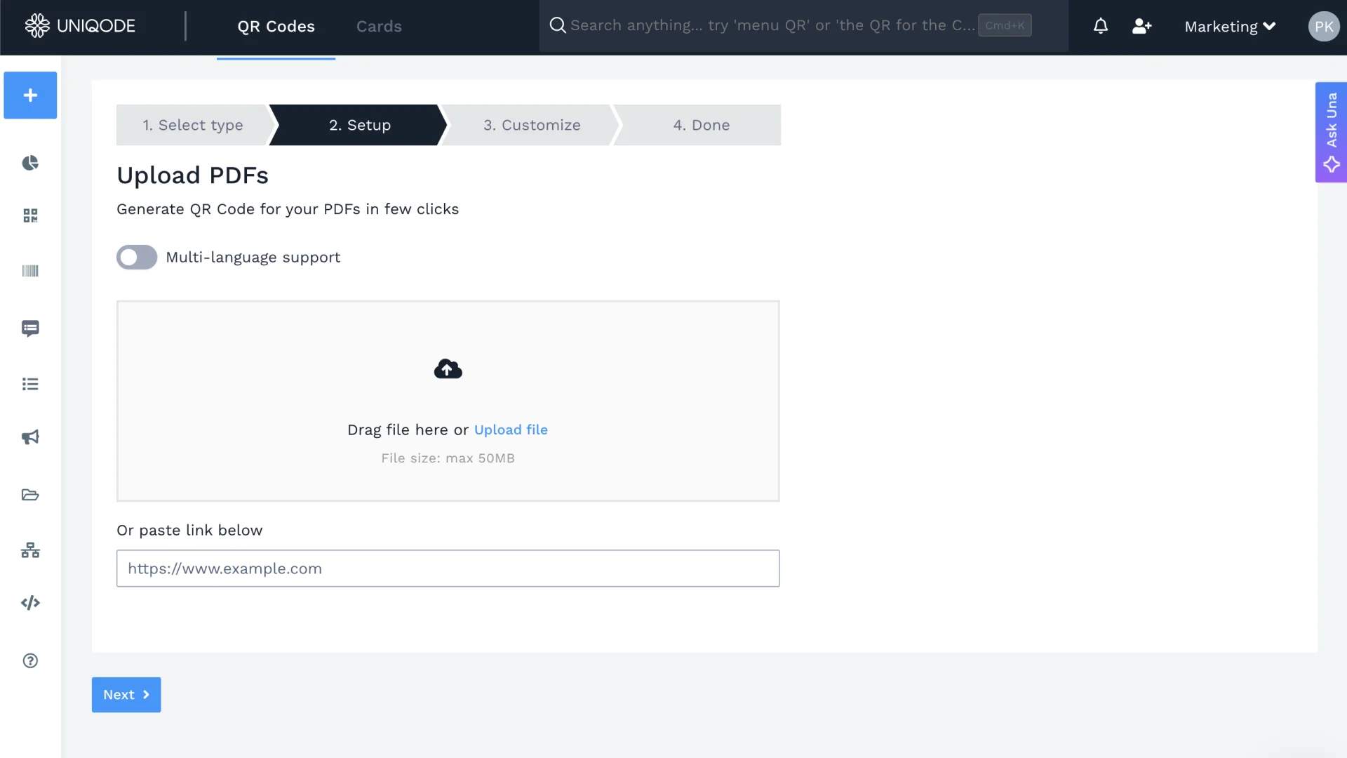 upload PDF