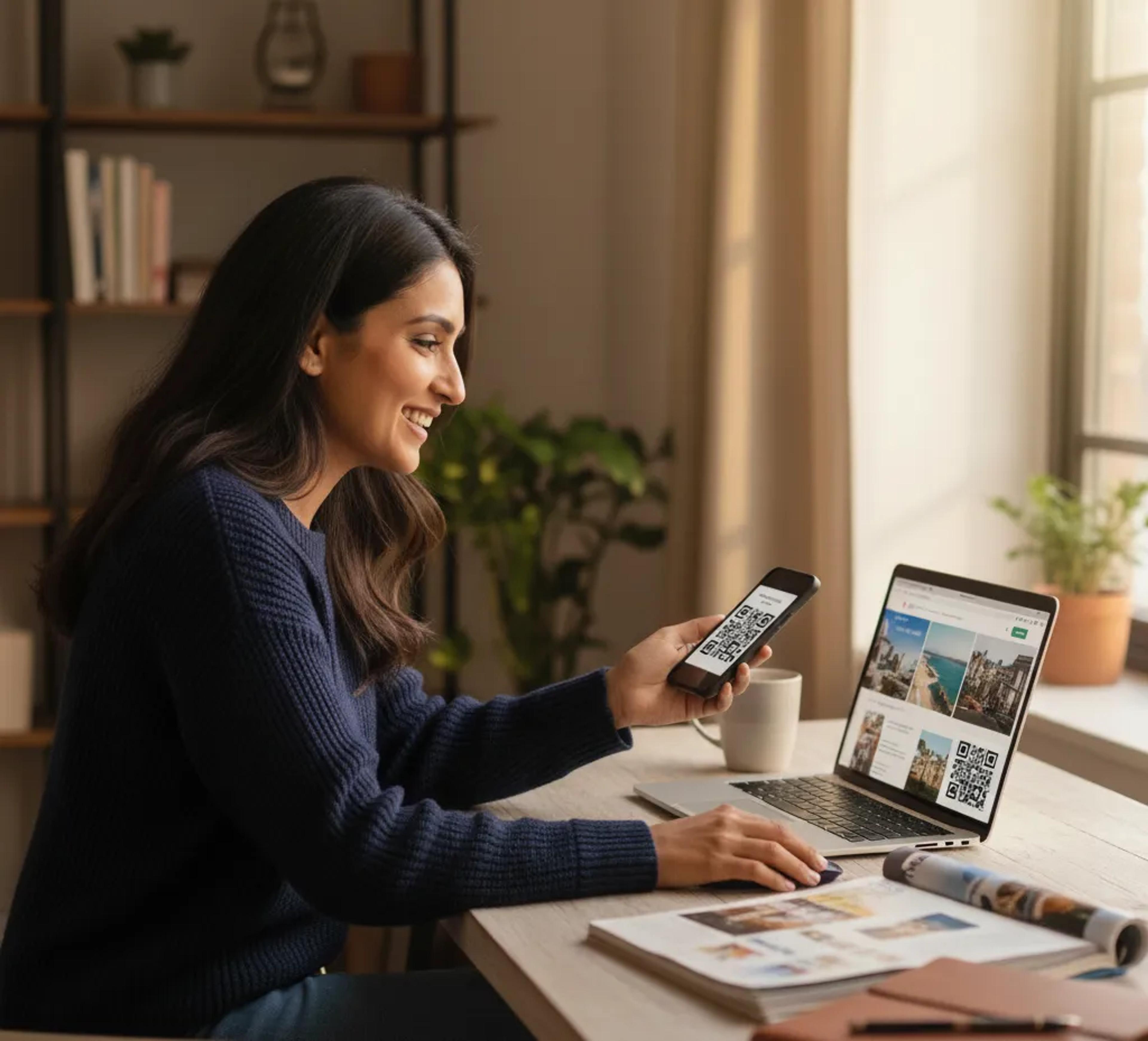 customer booking flight tickets using qr code
