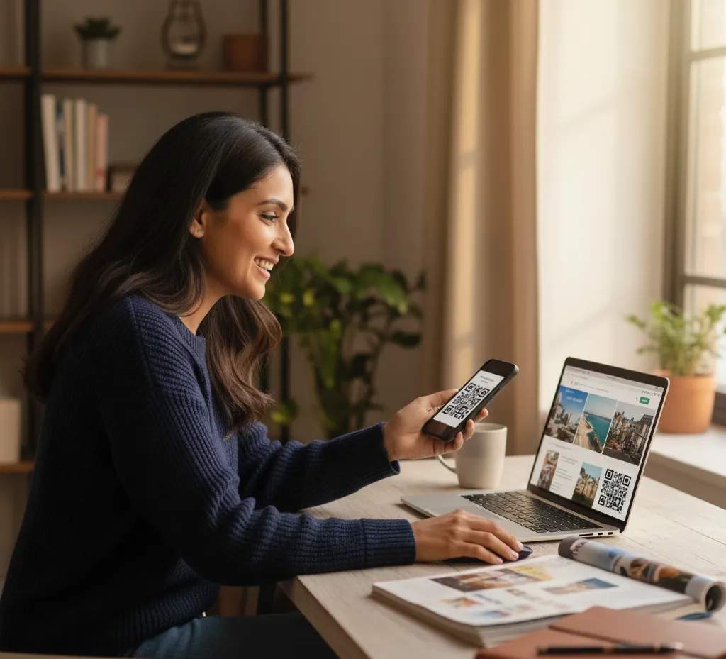 customer booking flight tickets using qr code