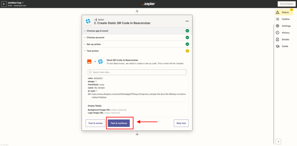 check if your Zap works
