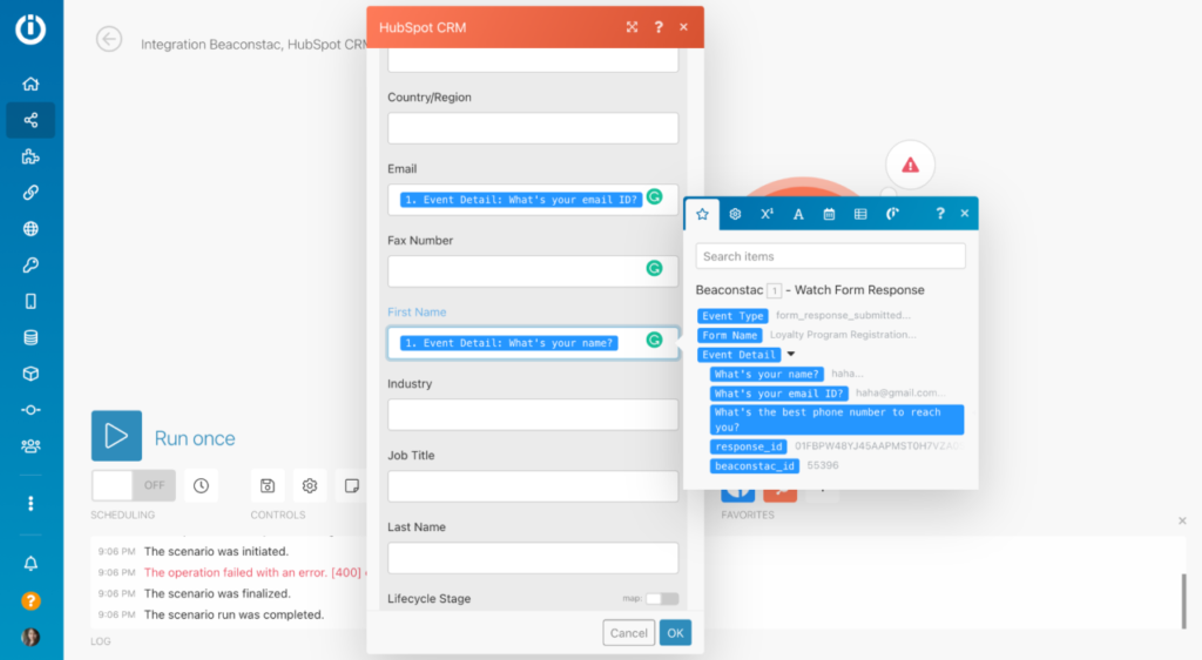 Map the values to the right properties