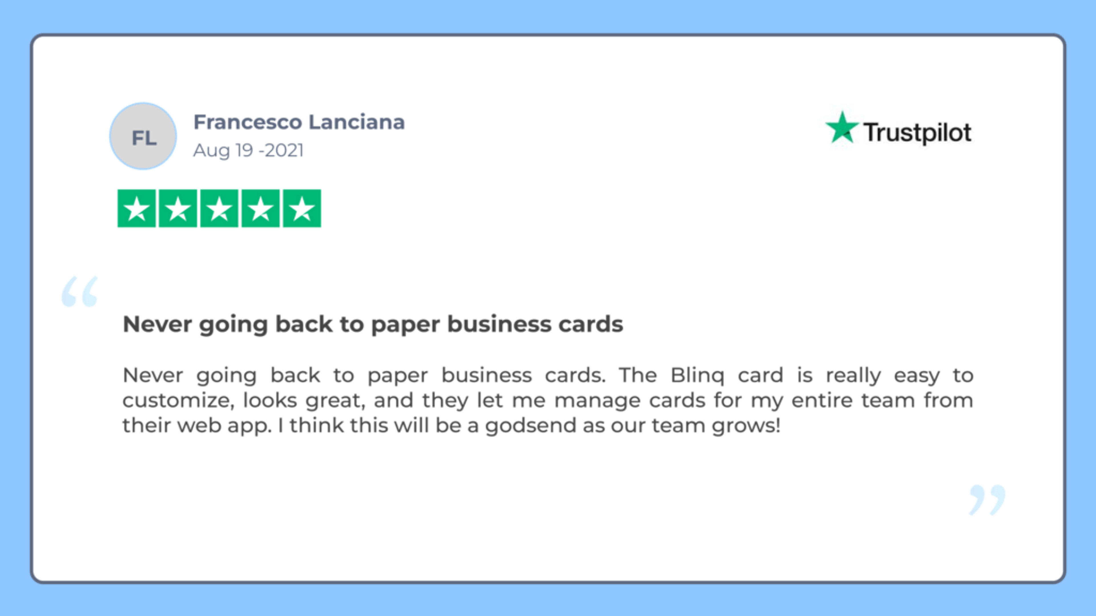 Trustpilot review