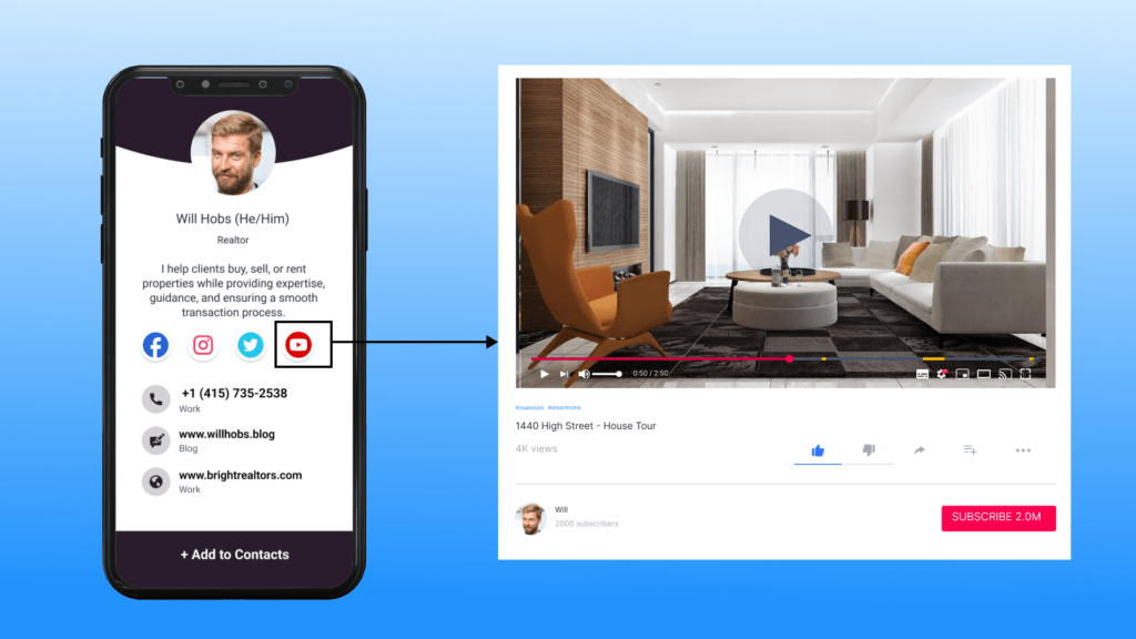 YouTube business card design for realtors
