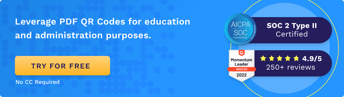 Leverage PDF QR Codes for education and administration purposes