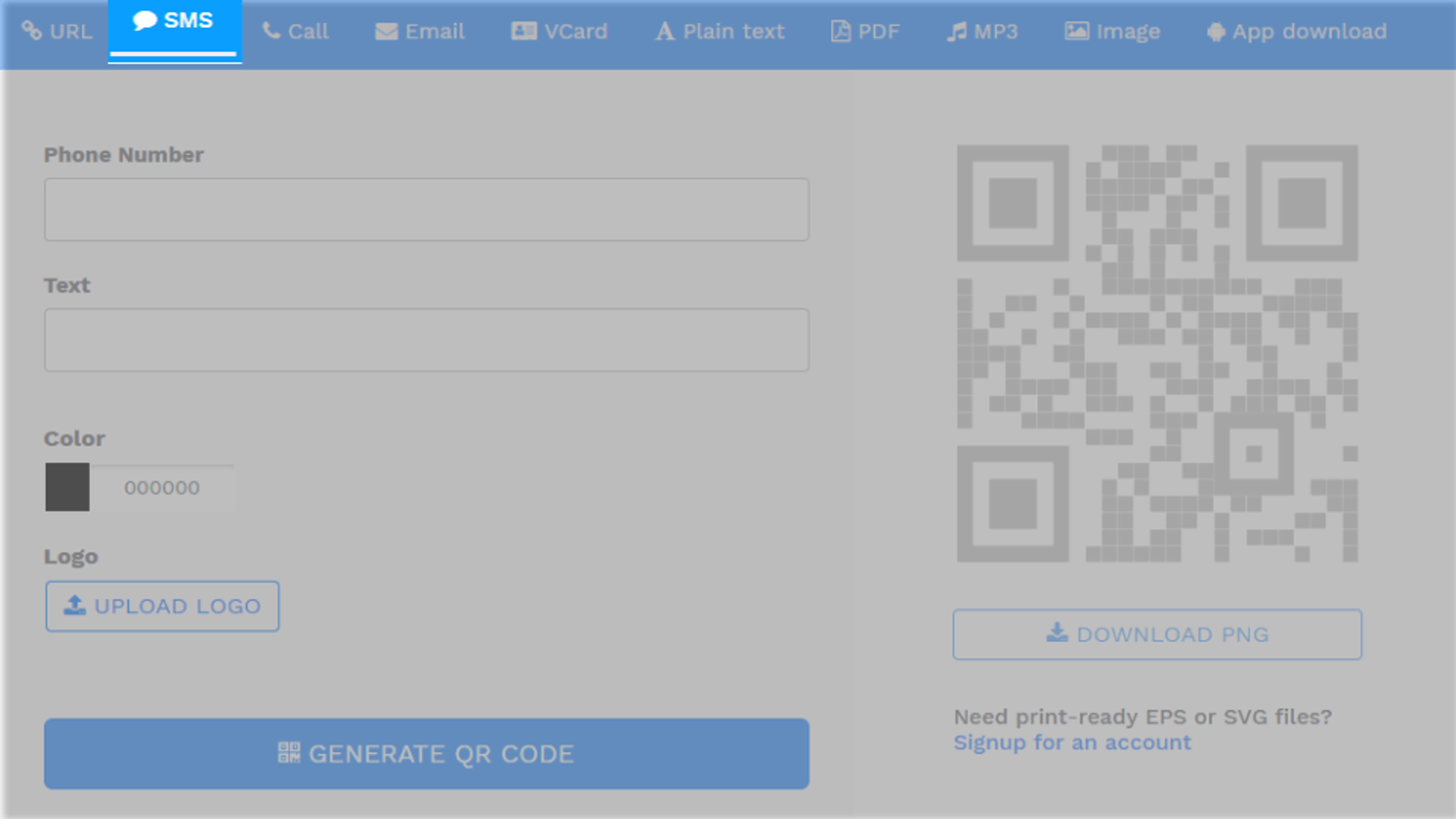 Step 1: Choose the type of QR code