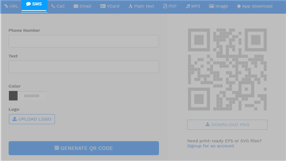Step 1: Choose the type of QR code