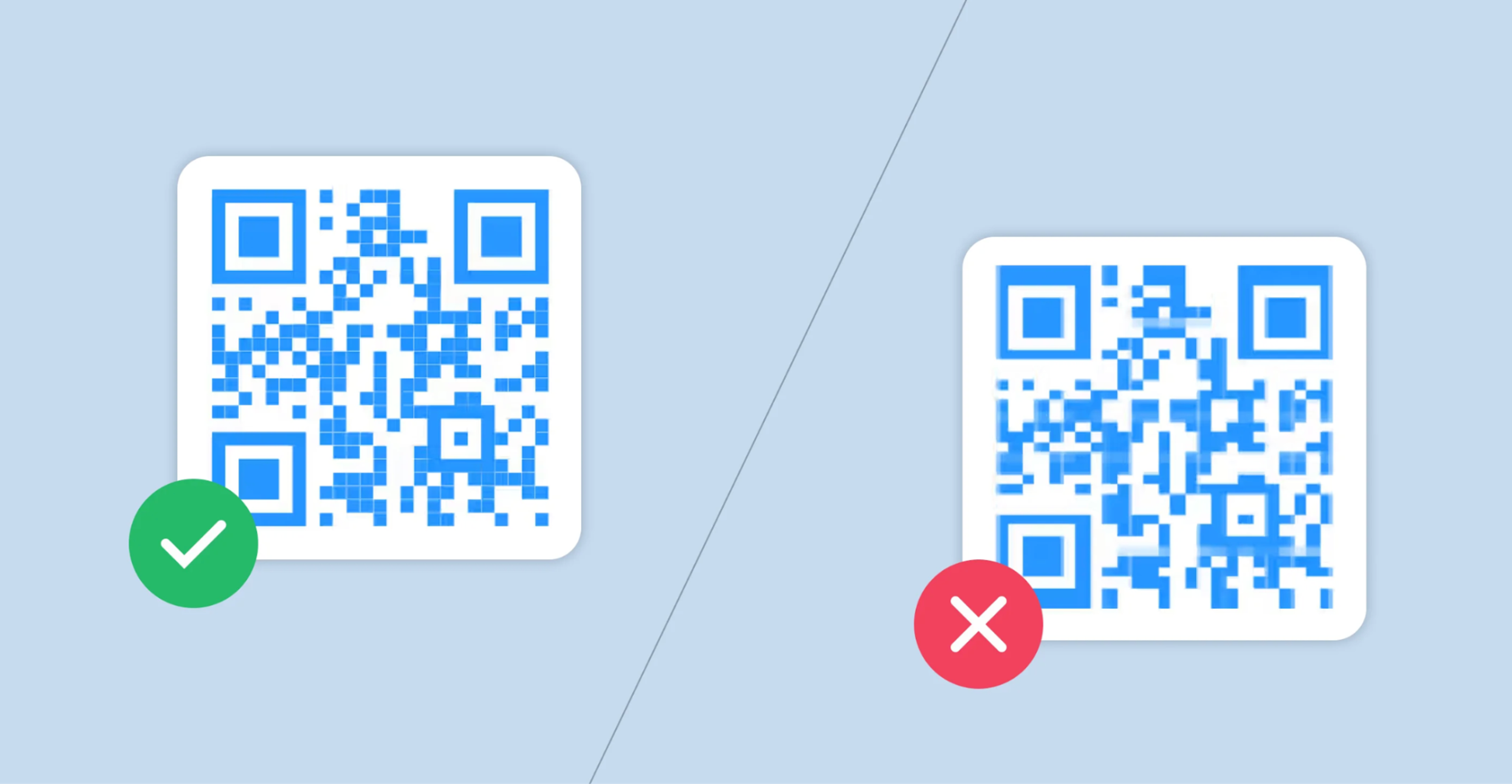 QR Code not working because of blurry image